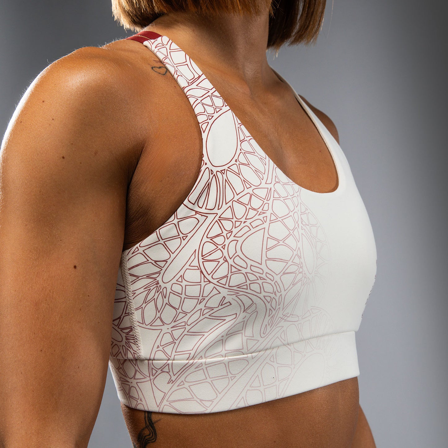 Venum Serpenti Damen Sport-BH – Elfenbein/Burgunder