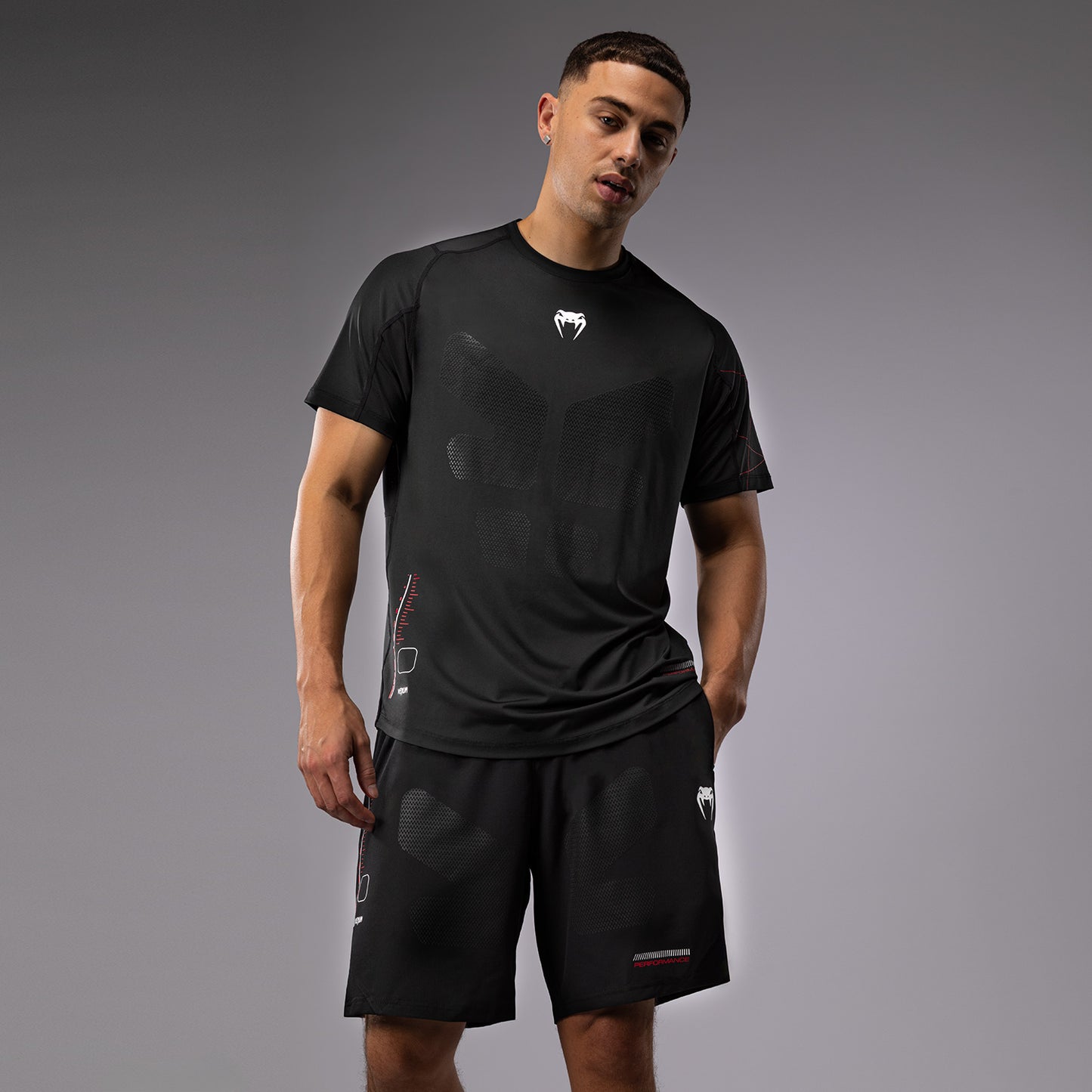 Venum Tactical XT Herren Dry Tech T-Shirt - Schwarz/Rot
