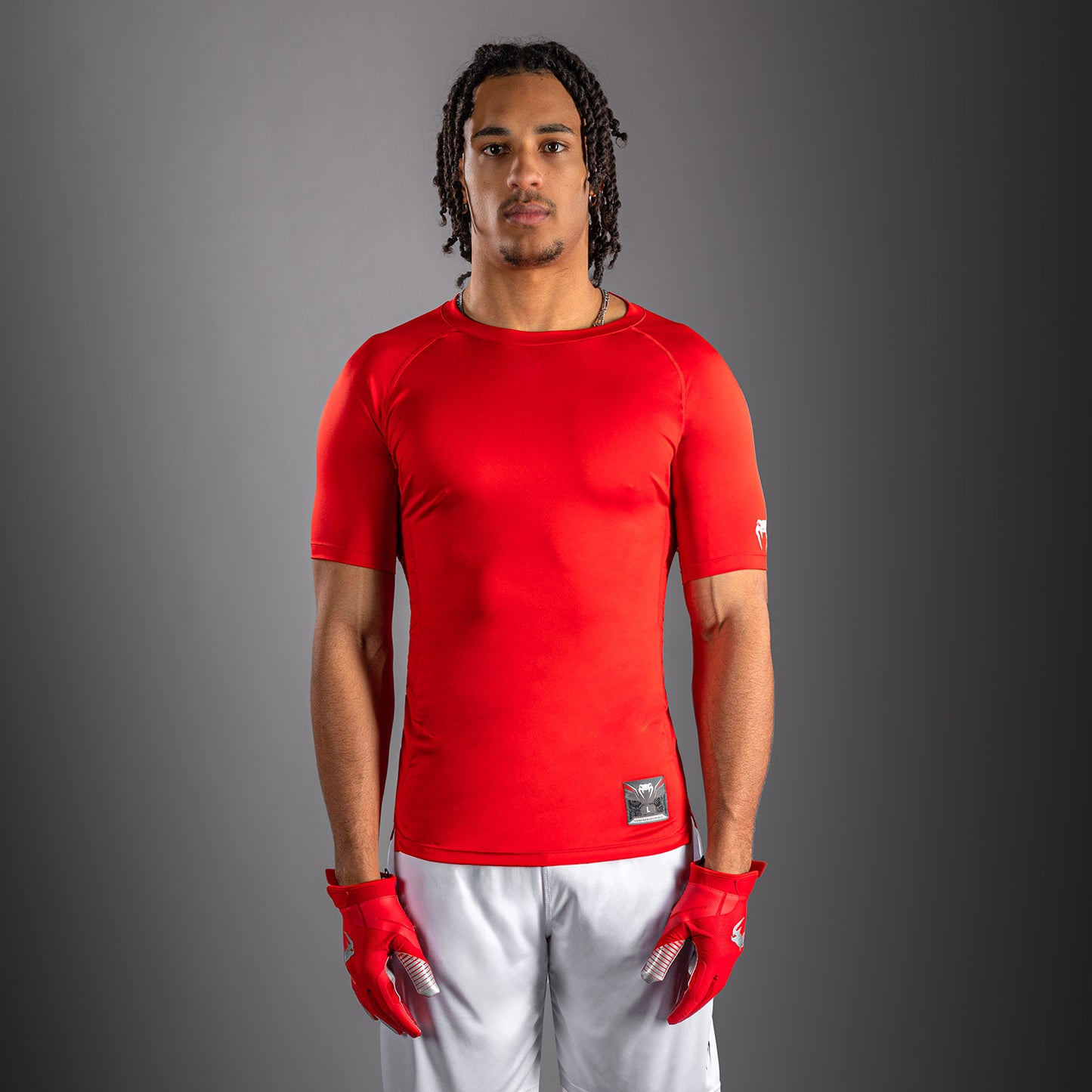 Venum Lineup Kompressionsshirt Kurzarm - Rot/Weiß