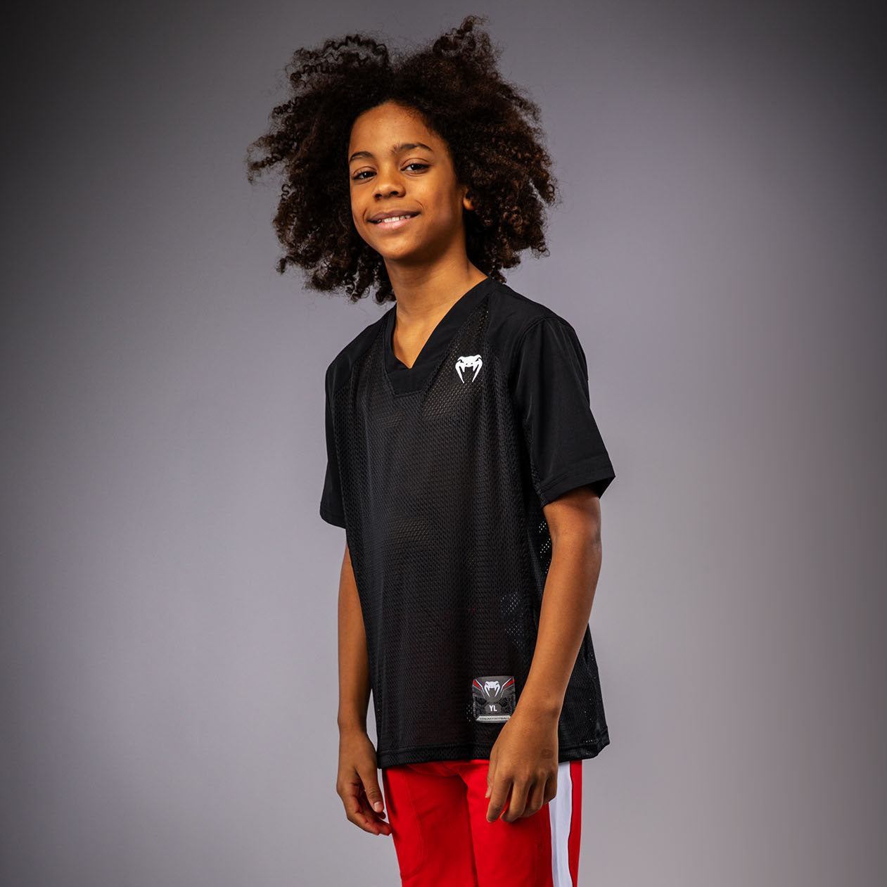 Venum Elite Fußball Kurzarmtrikot für Kinder - Schwarz