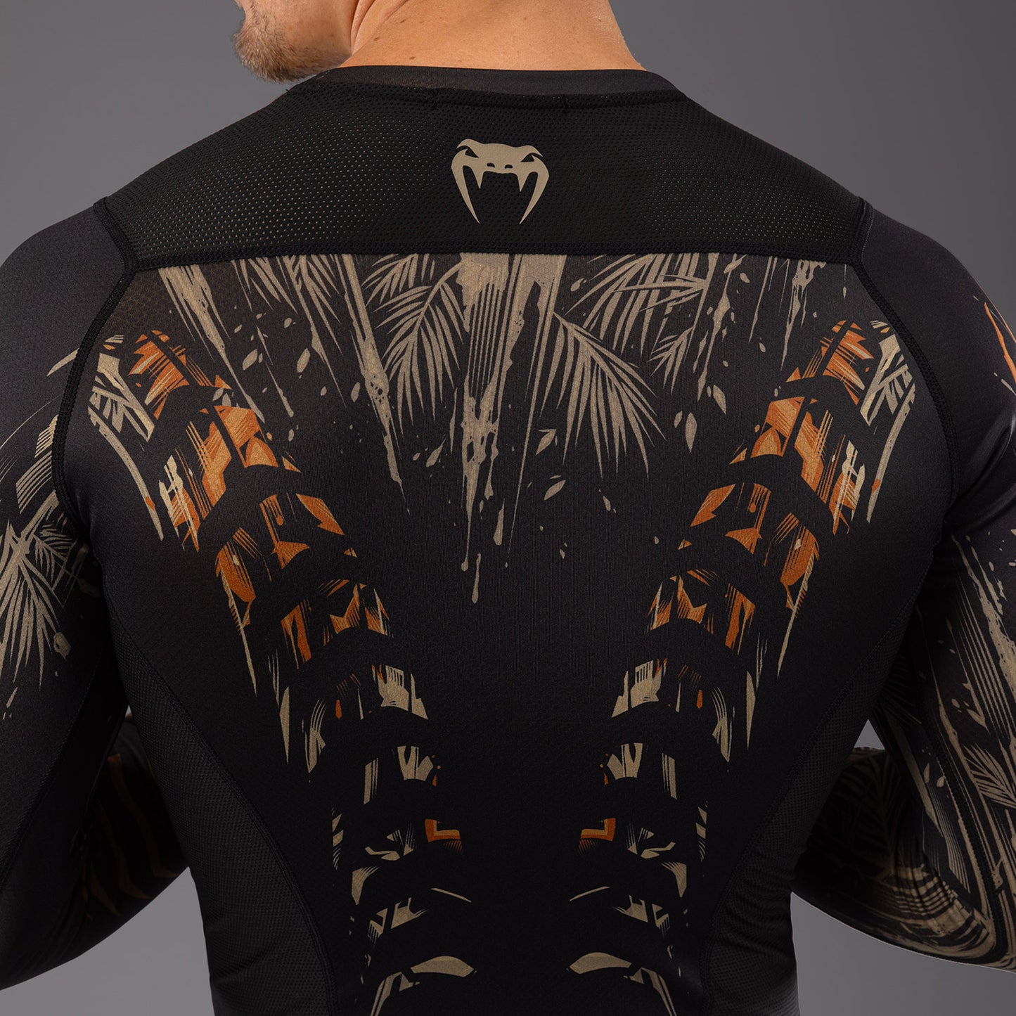 Venum Tiger Herren Langarm Rashguard - Schwarz/Neonorange