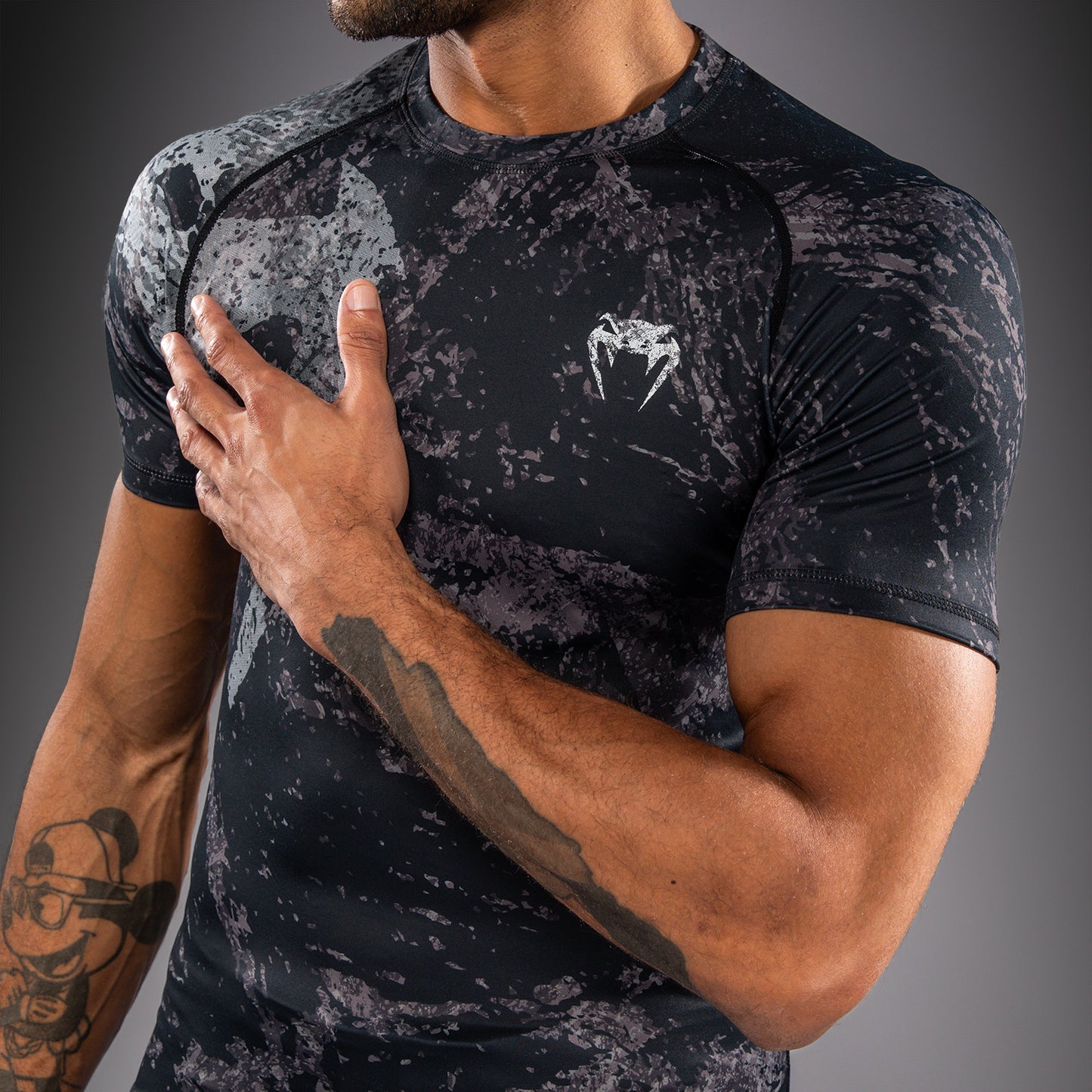 Venum Rage & Workout Kurzarm-Rashguard - Schwarz/Grau