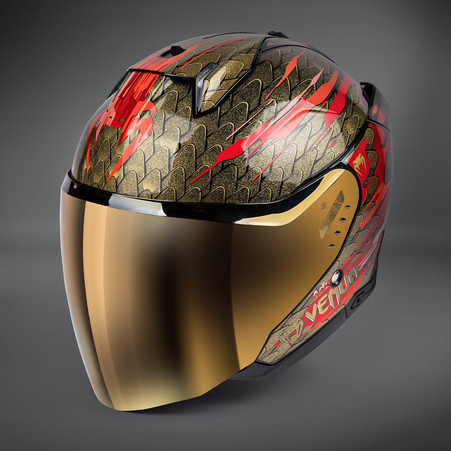 Venum x Shark Motorradhelm SKWAL i3 JET - Rot/Gold