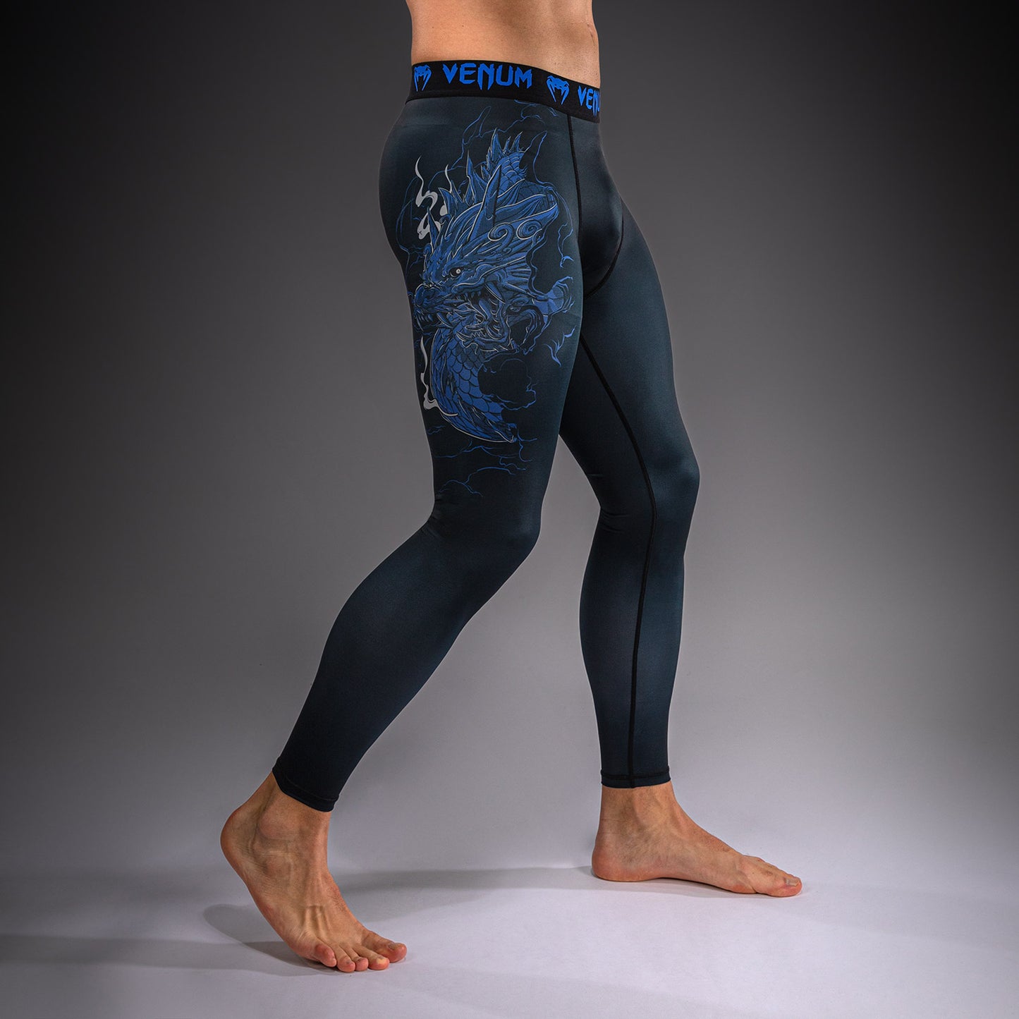 Venum Thunder Dragon Spats – Schwarz/Königsblau