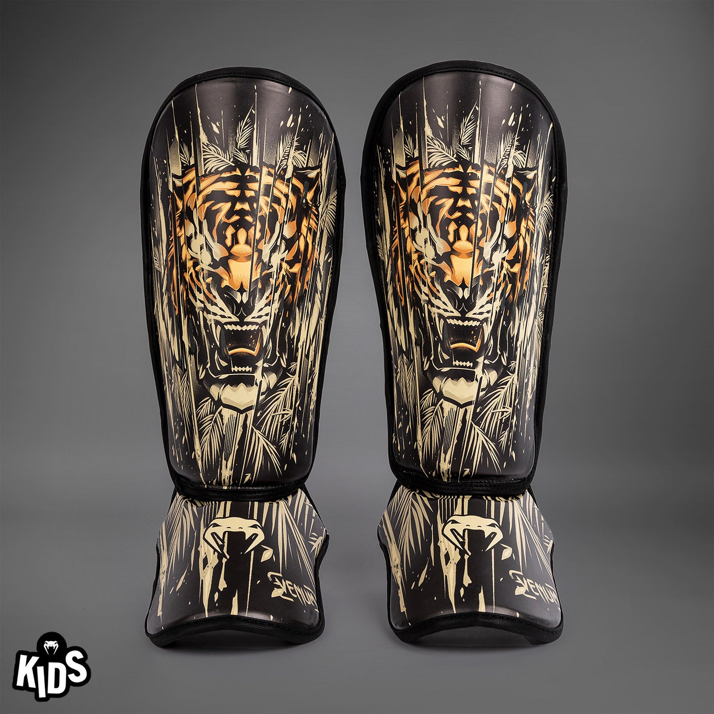 Venum Tiger Kinder Schienbeinschoner - Schwarz/Neon Orange