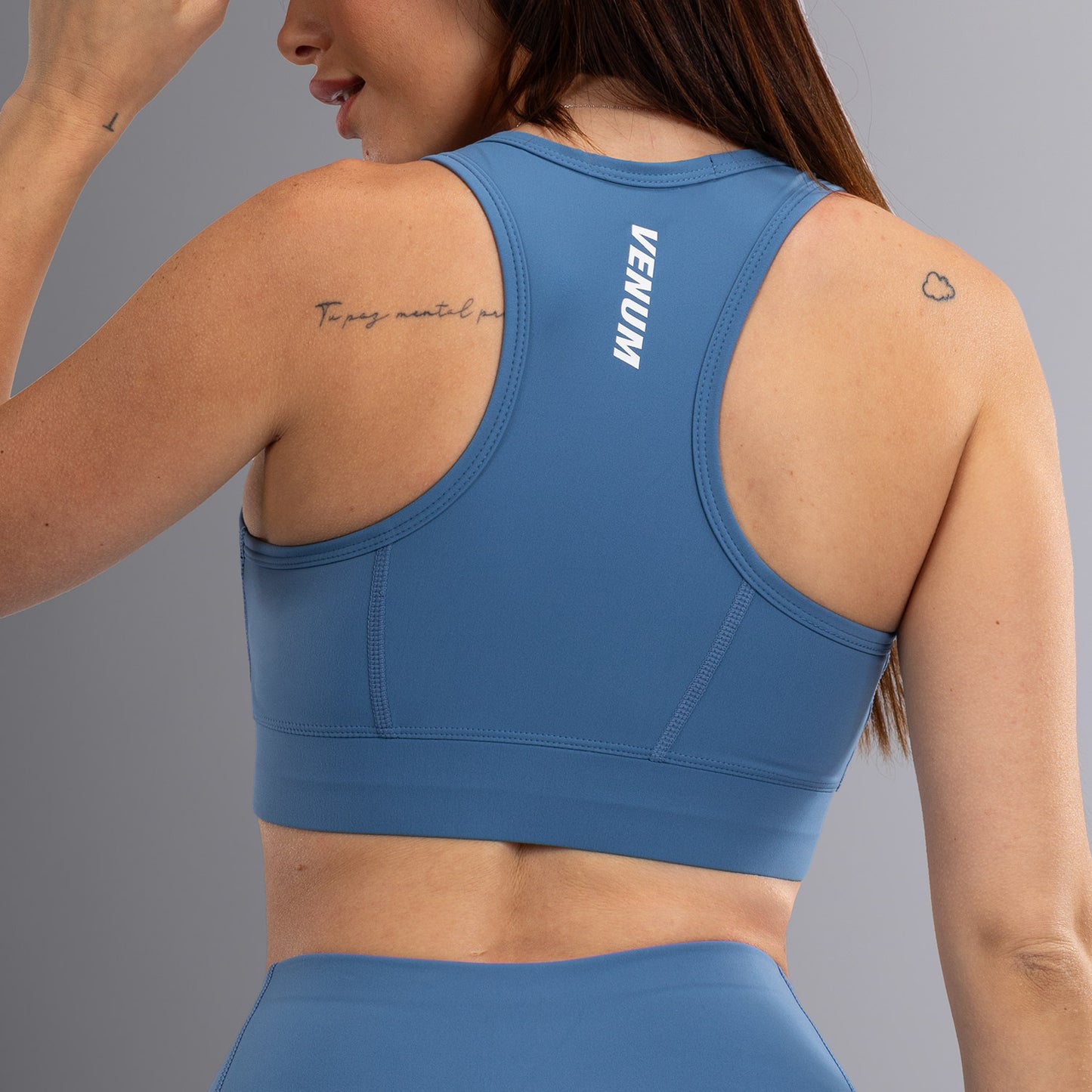 Venum Essential Medium Impact Damen Sport-Bh - Storm Blue