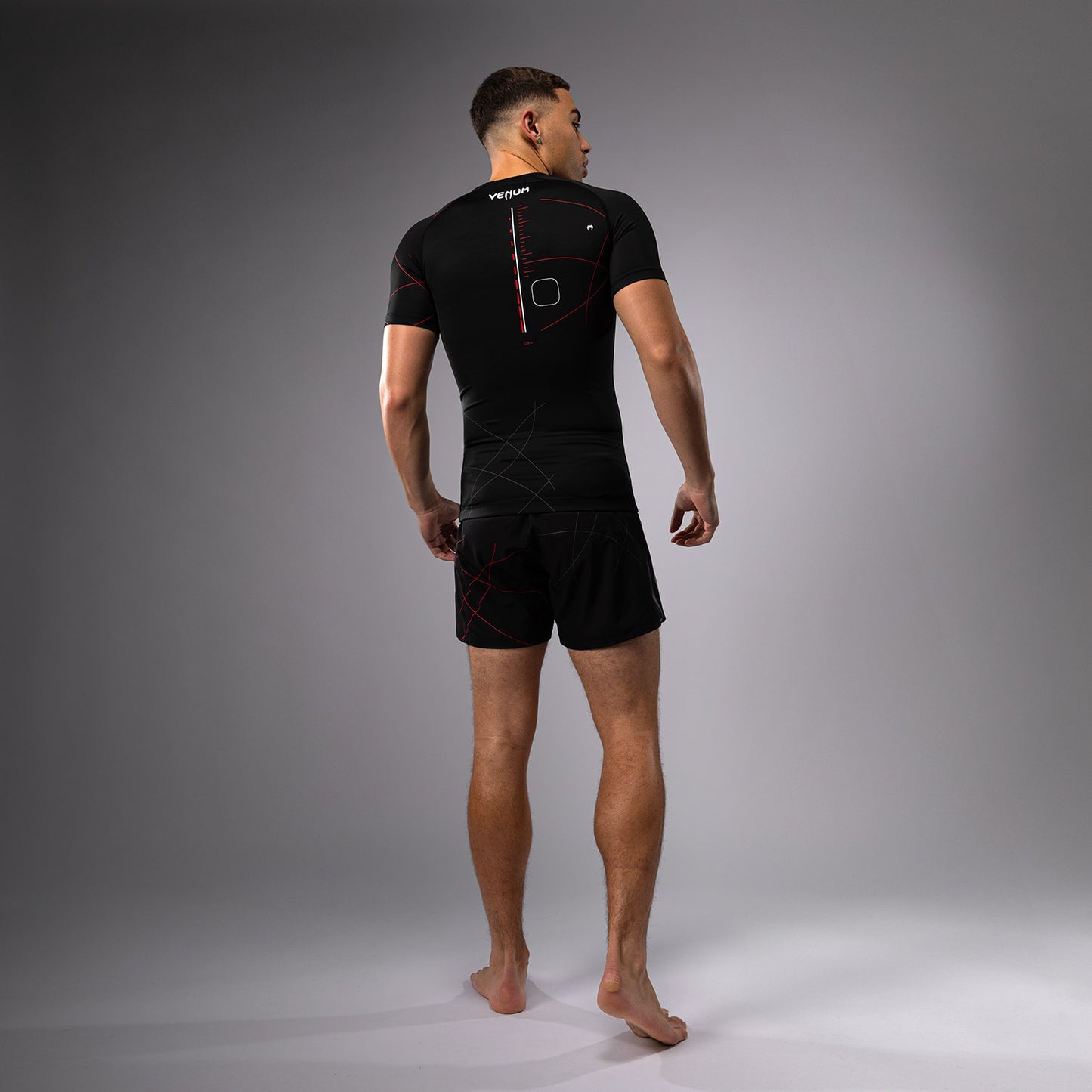 Venum Tactical XT Kurzärmeliger Rashguard für Männer - Schwarz/Feuerrot