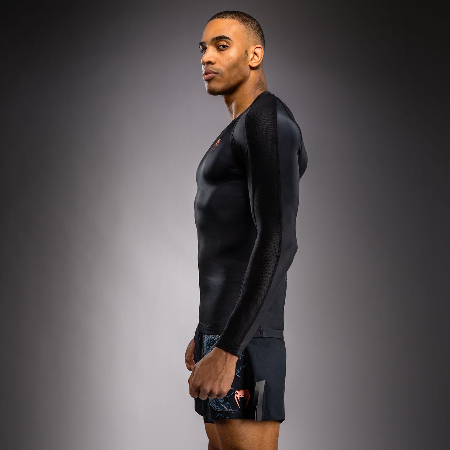 Venum Thunder Dragon Langarm Rashguard – Schwarz/Grau/Kupfer