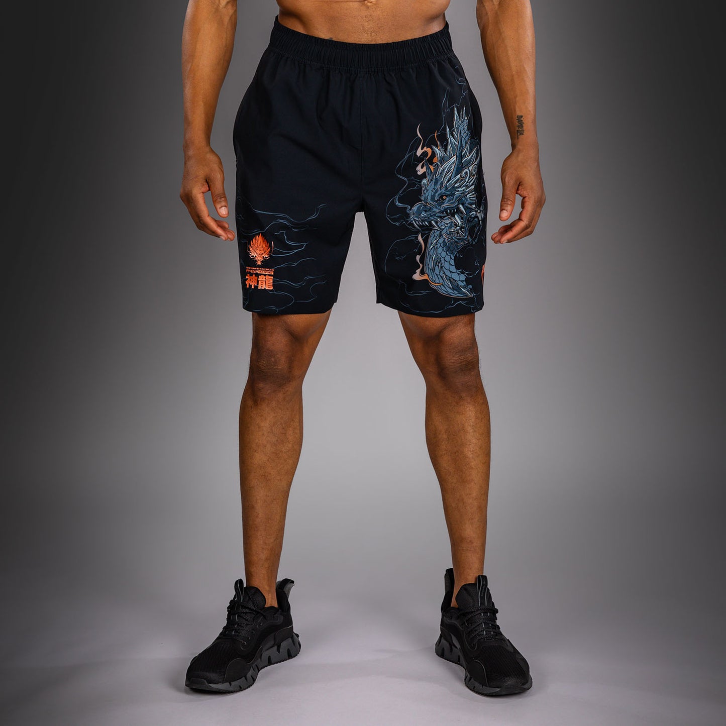 Venum Thunder Dragon Trainingsshorts – Schwarz/Grau/Kupfer