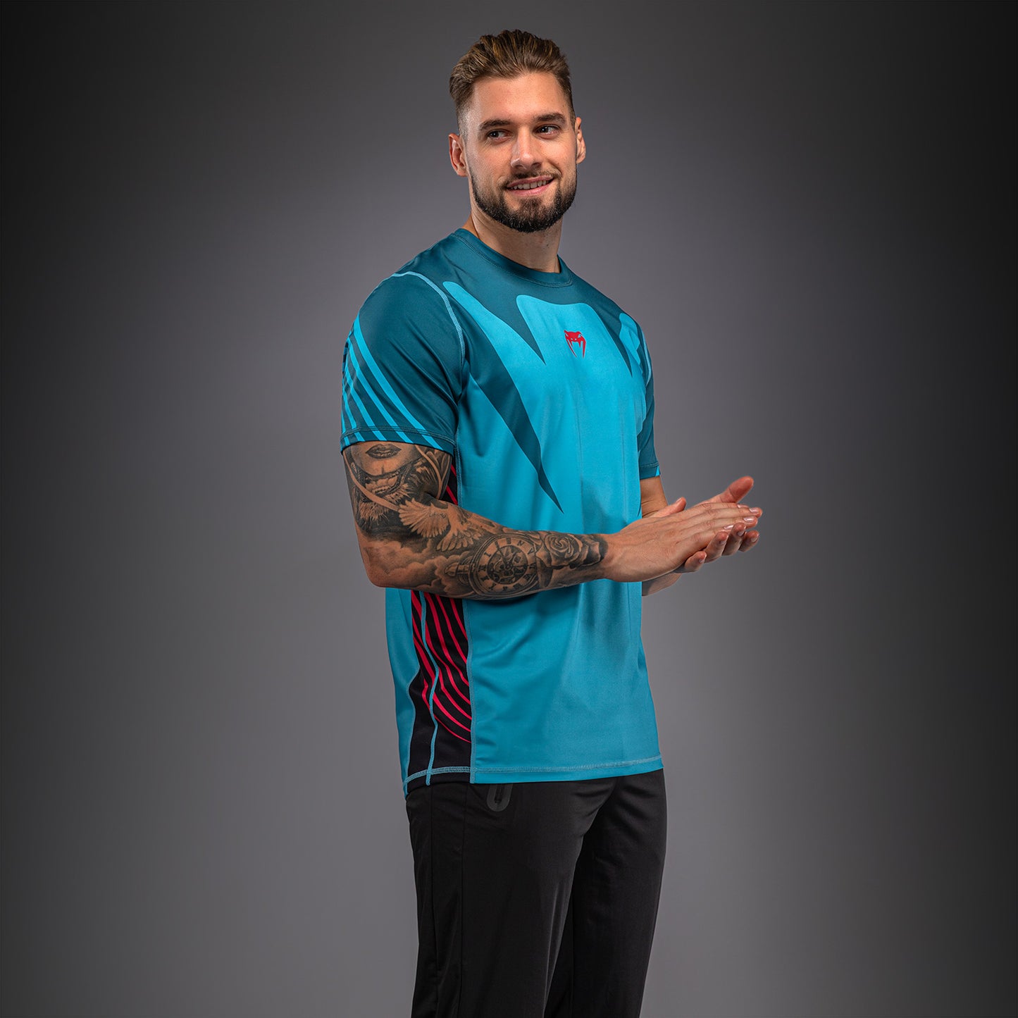 Venum Attack 90 Dry-Tech-T-Shirt – Türkis/Rot
