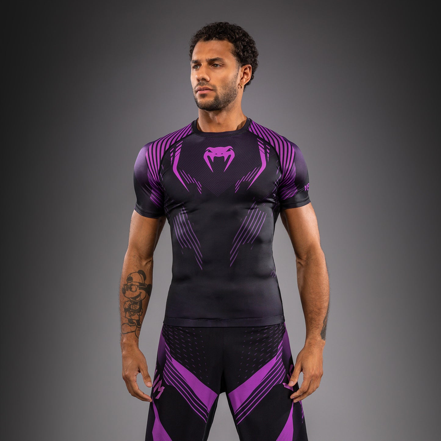 Venum No-Gi 6.0 Rashguard Kurzarm - Schwarz/Lila