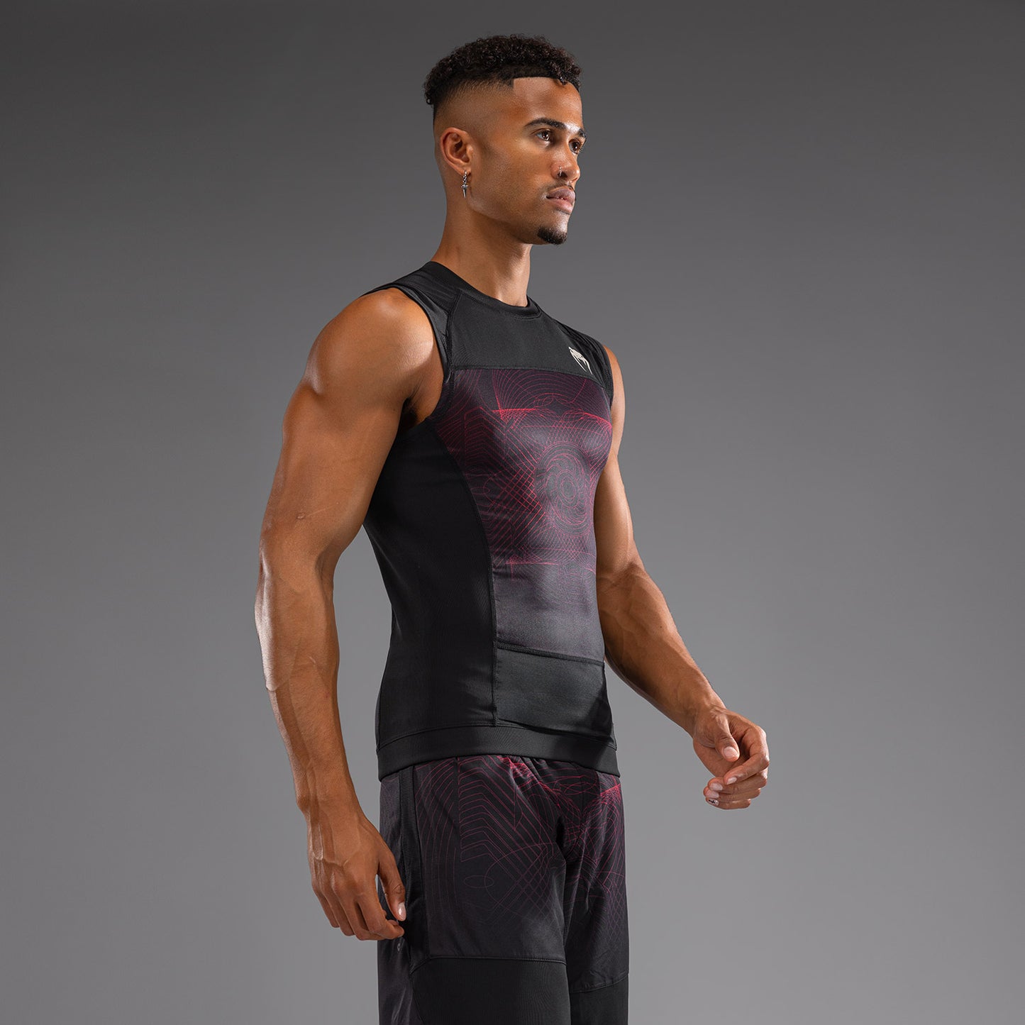 Venum G-Fit Air Herren Ärmelloses Rashguard - Tiefschwarz/Feuerrot