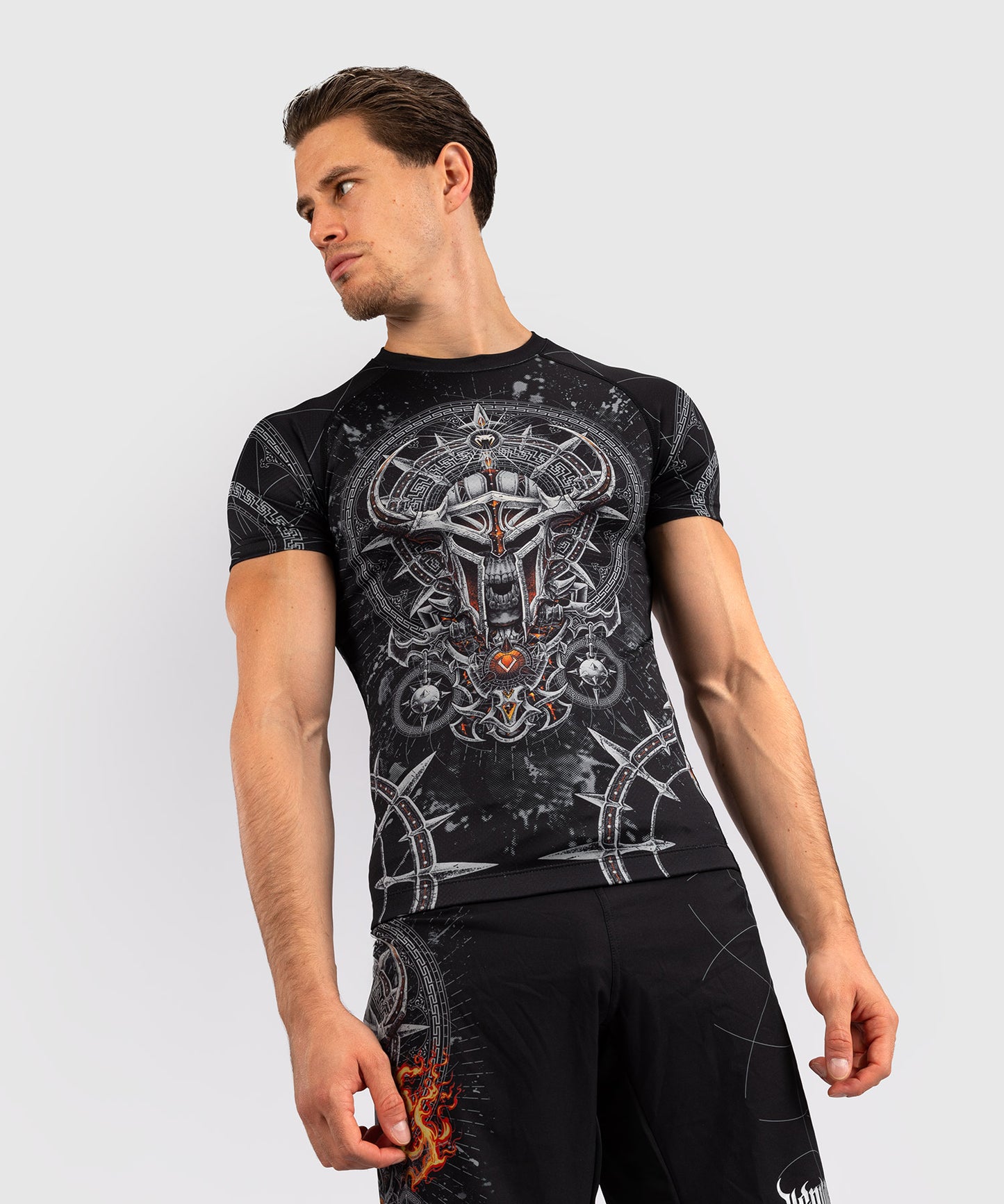 Venum Gladiator 5.0 Herren Kurzarm Rashguard - Schwarz/Silber