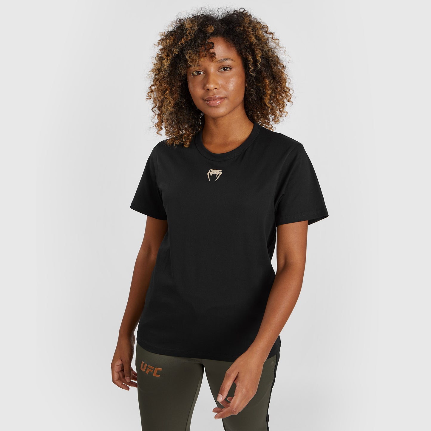 UFC Adrenaline by Venum Fight Week Kurzärmeliges T-Shirt aus Baumwolle für Frauen - Schwarz