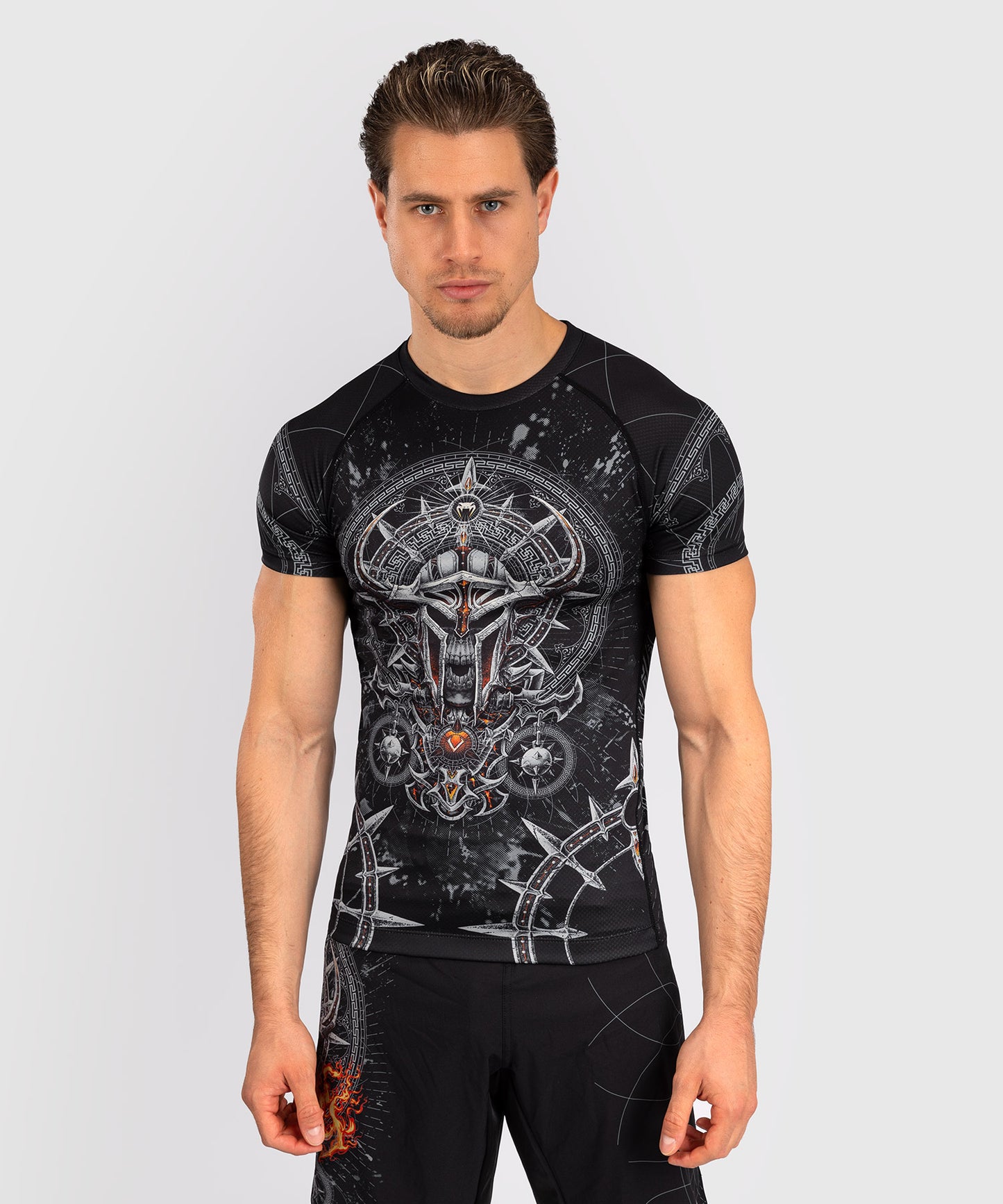 Venum Gladiator 5.0 Herren Kurzarm Rashguard - Schwarz/Silber