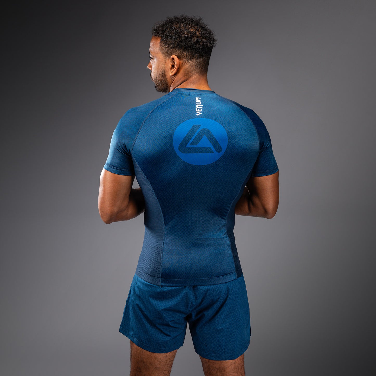 Venum x Roger Gracie Academy Kurzarm Rashguard - Blau