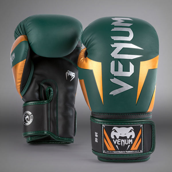 16 unzen handschuhe Venum Elite Boxhandschuhe - Grün/Bronze/Silber