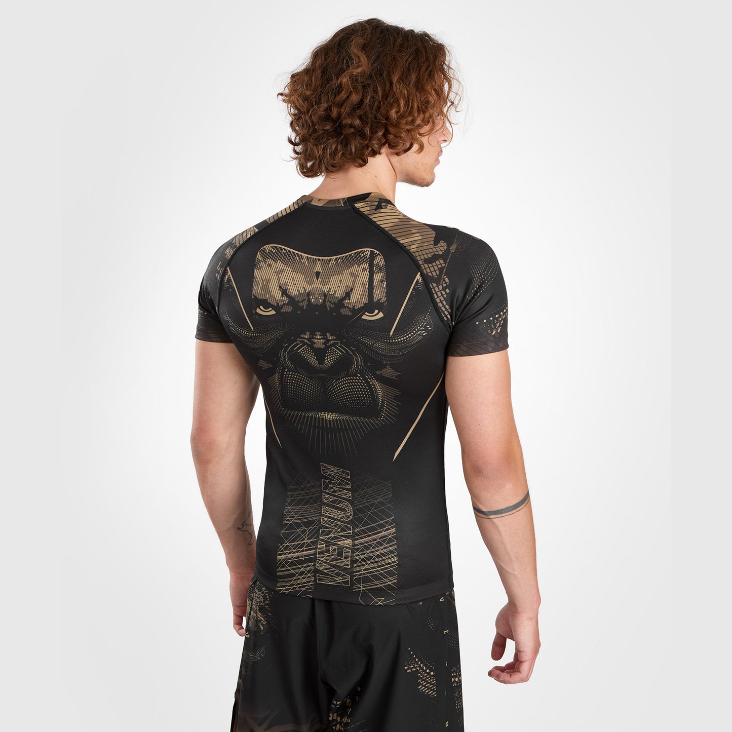 Venum Gorilla Jungle Rashguard Kurzarm - Schwarz/Sand