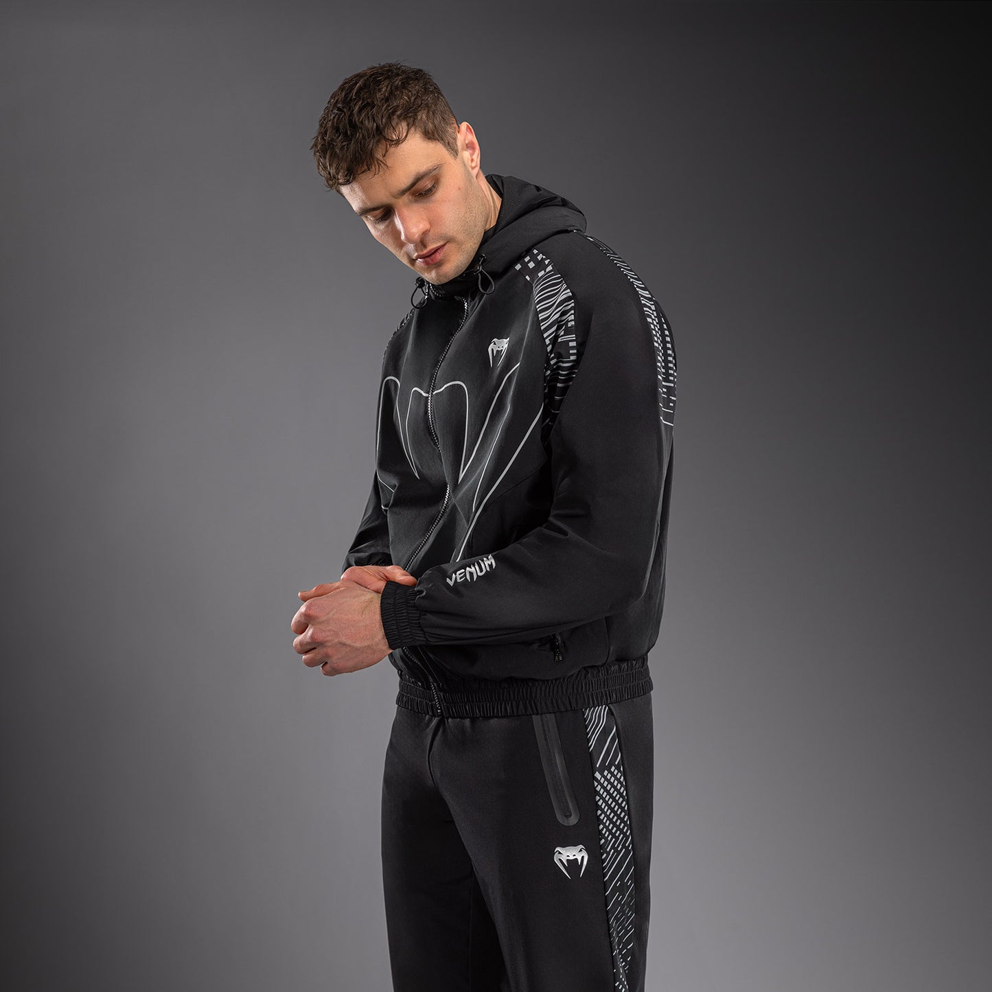 Venum Midnight Fury Trainingsjacke – Mitternachtsblau/Grau/Silber