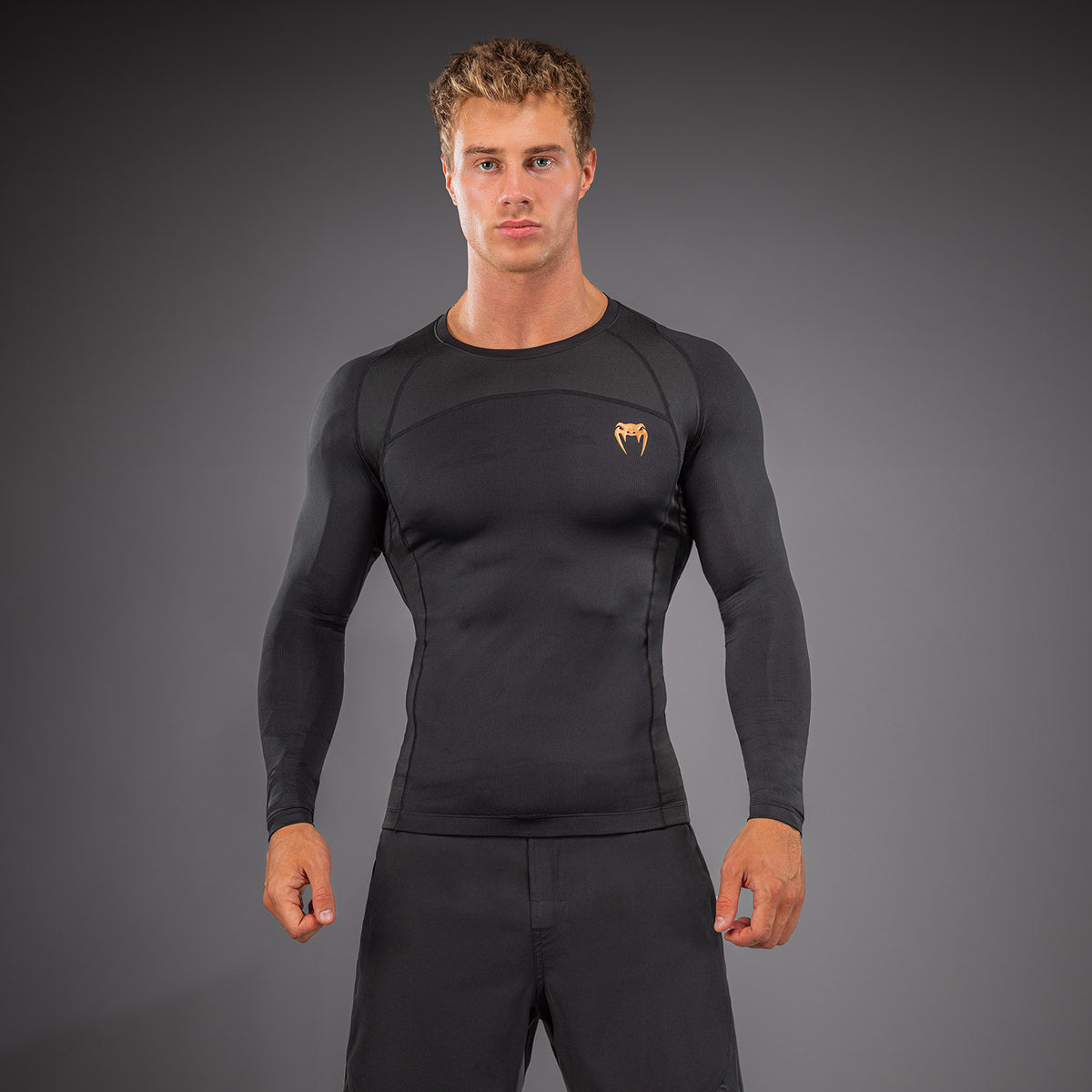Venum G-Fit Revolution Langarm-Rashguard - Schwarz/Kupfer