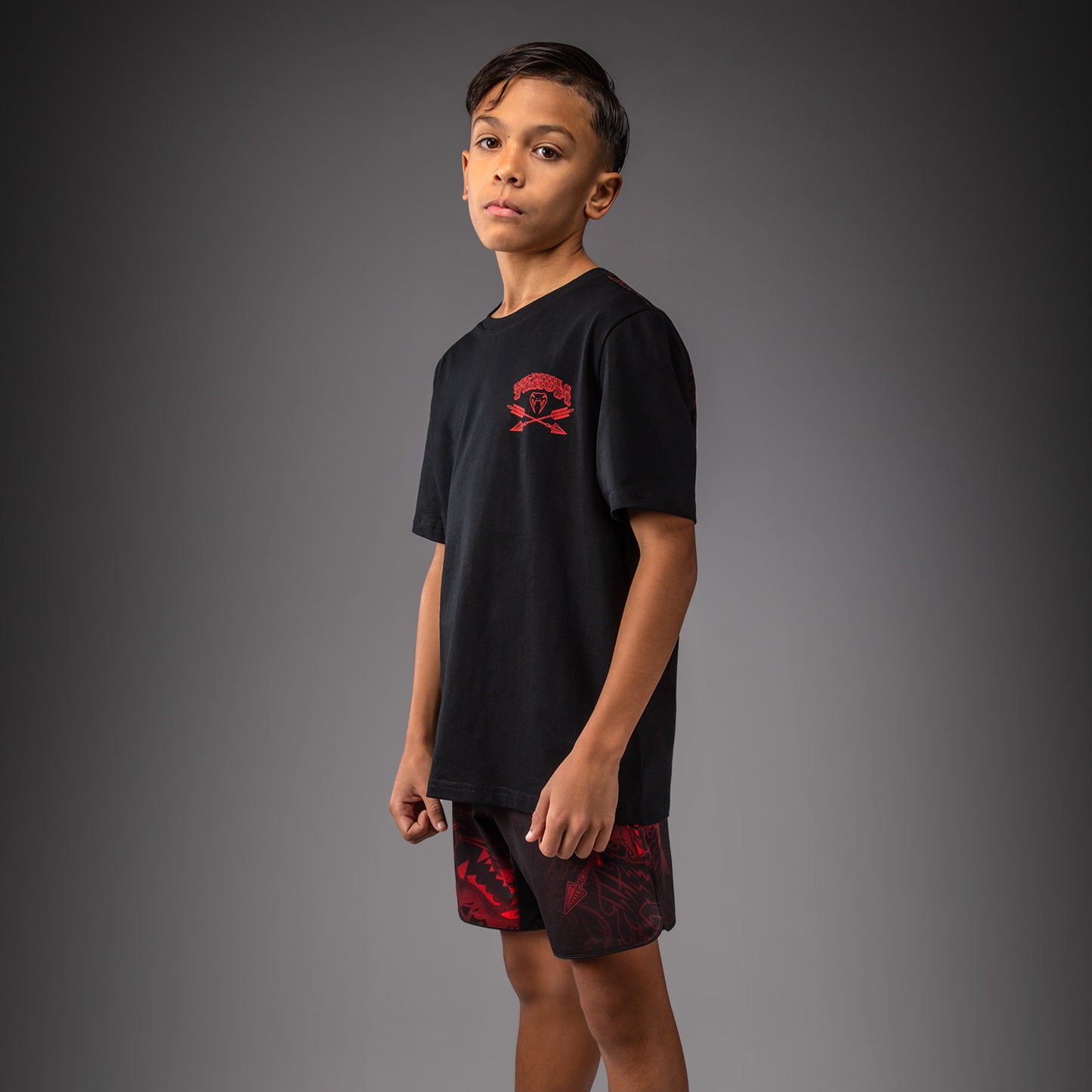 Venum Wolf Atak Kinder T-Shirt – Schwarz/Rot