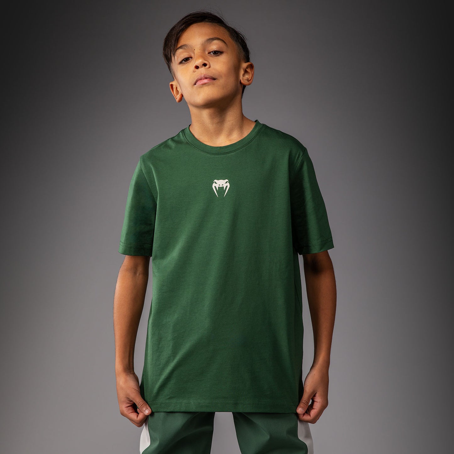 Venum Contender T-Shirt für Kinder – Waldgrün/ Off-White