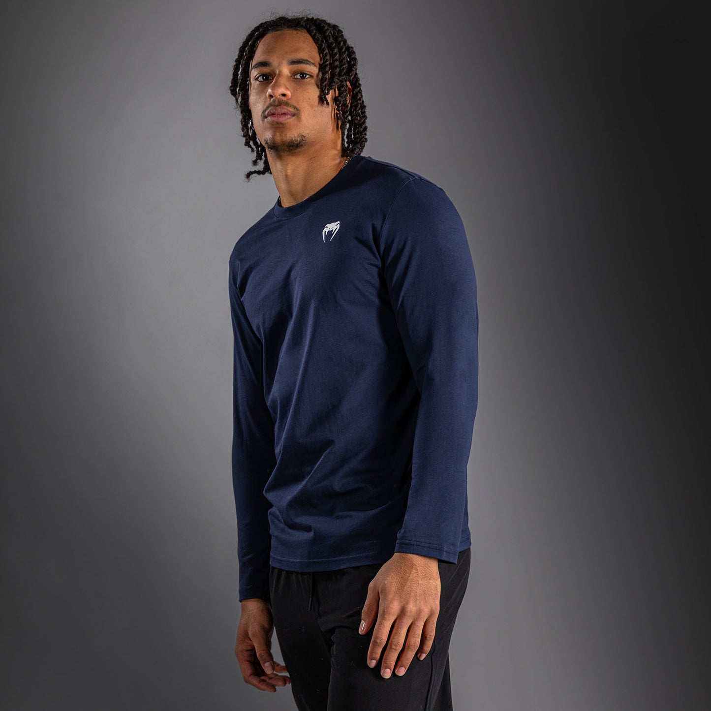 Venum Lineup Langarm T-Shirt - Marineblau/Weiß