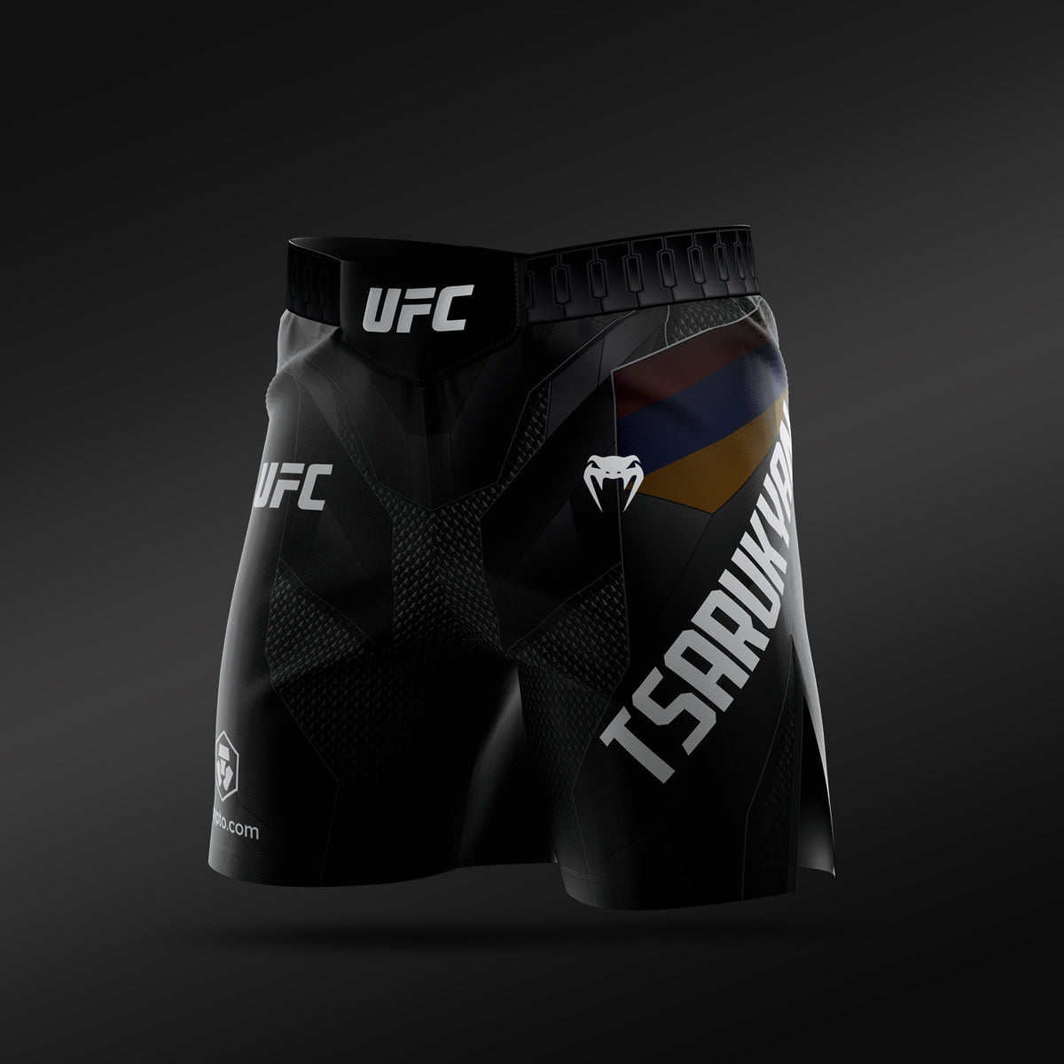 UFC Adrenaline Unrivaled by Venum Herren Fight-Shorts kurze Passform Arman Tsarukyan - Schwarz
