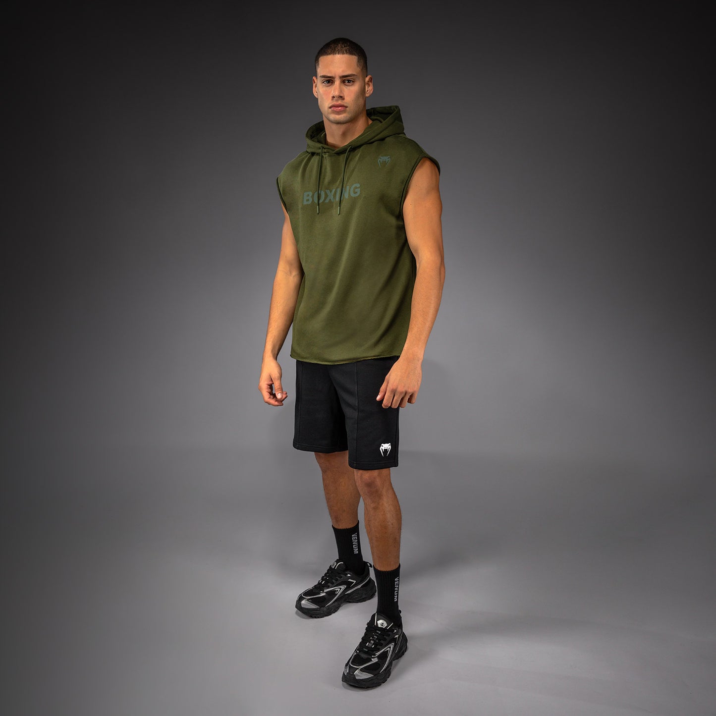 Venum Boxing VT Ärmelloser Kapuzenpullover – Militärgrün
