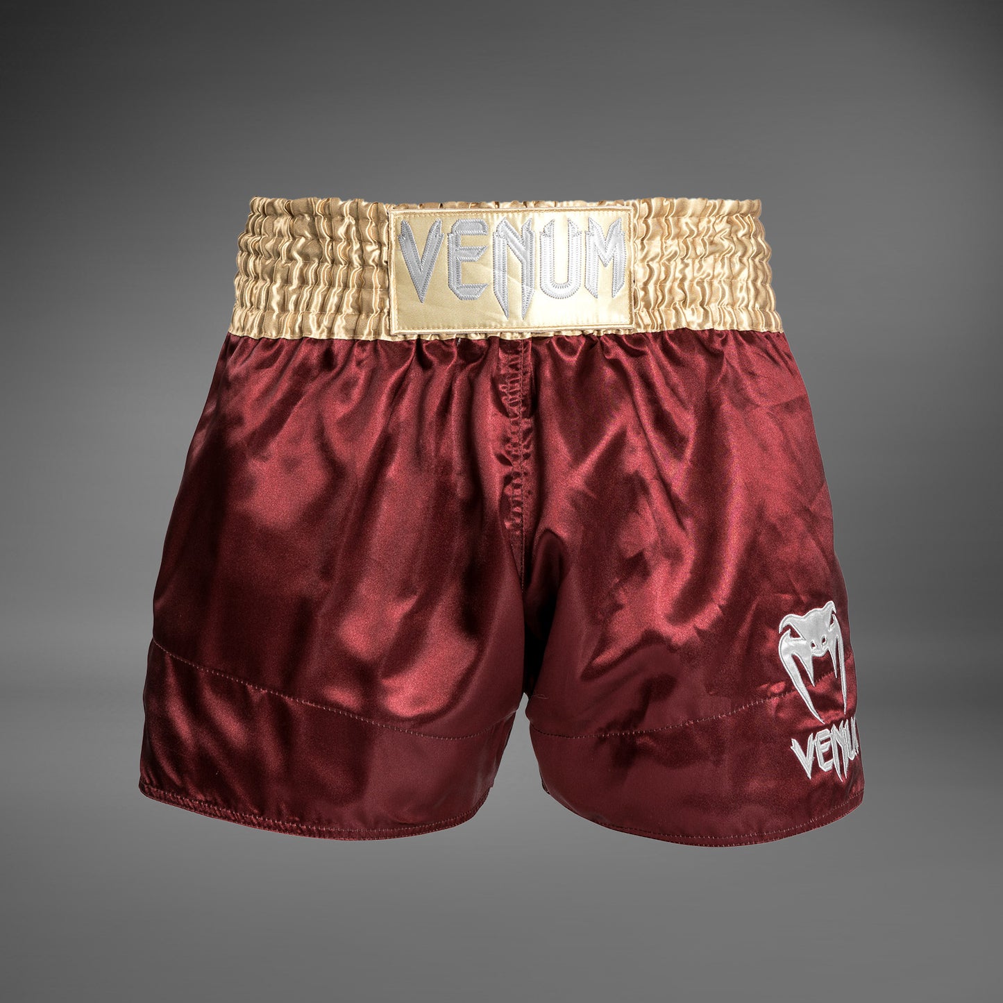 Venum Classic Muay Thai Shorts - Burgund/Gold/Weiß