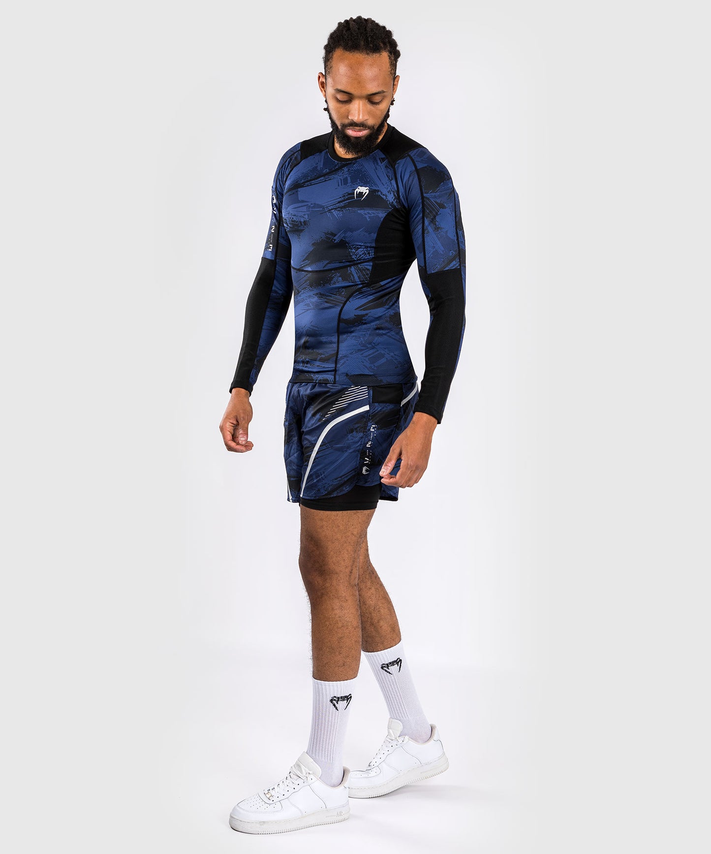 Venum Electron 3.0 Langärmeliger Rashguard - Marineblau