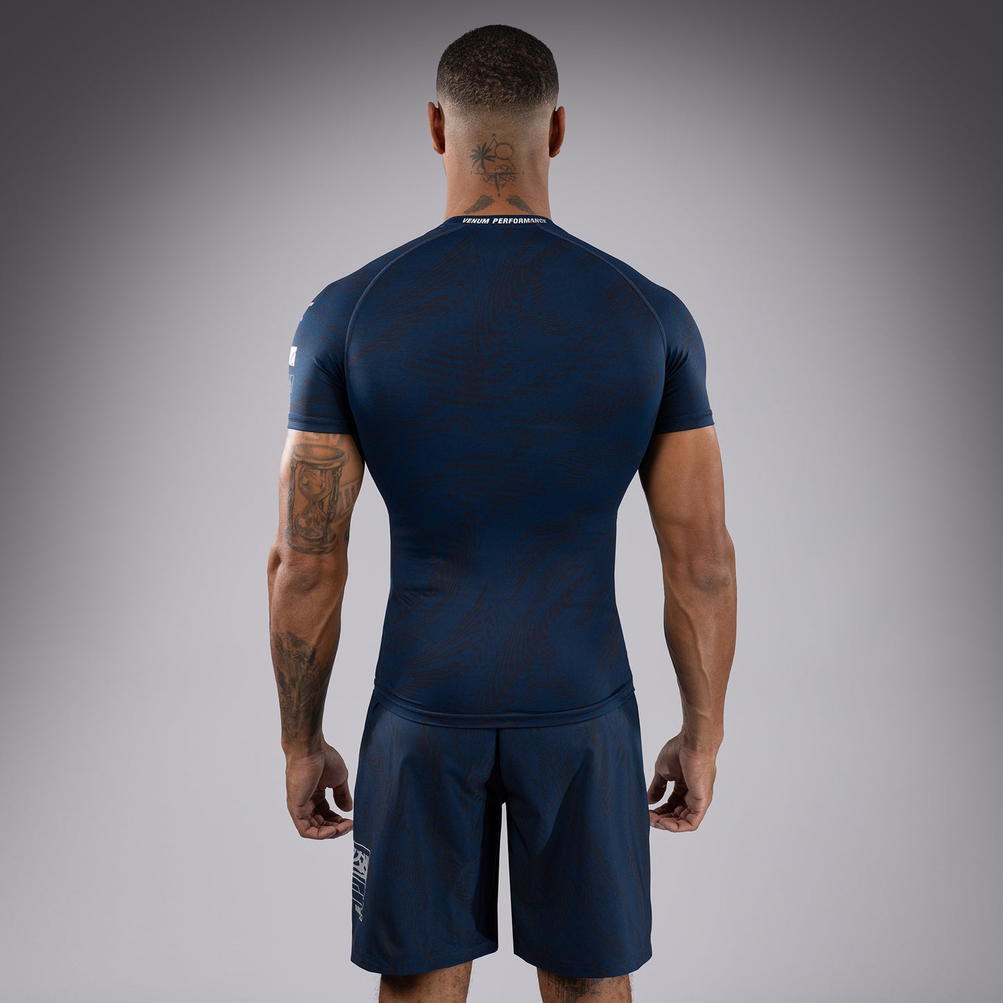UFC Fusion by Venum Fight Week Herren Performance Kurzarm Rashguard - Ozeanisches Blau