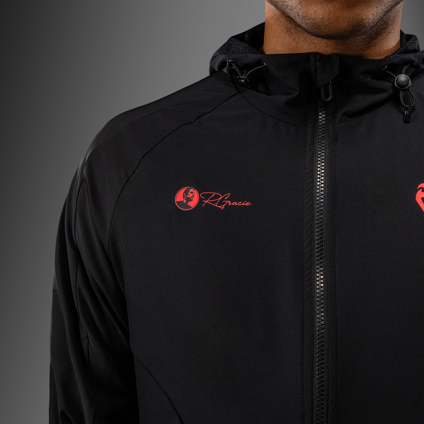 Venum x Roger Gracie Signature Jacke mit Reißverschluss - Schwarz/Rot