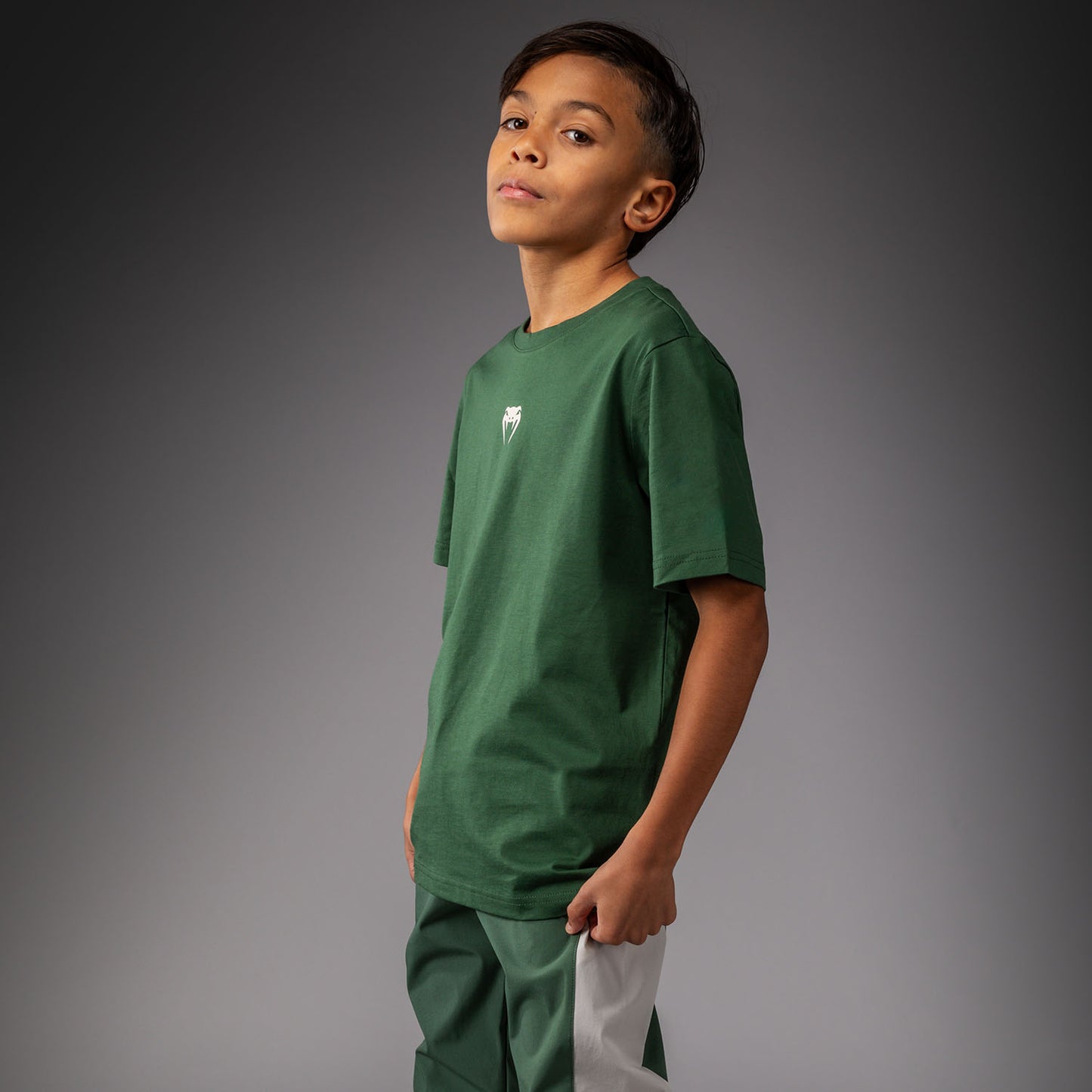 Venum Contender T-Shirt für Kinder – Waldgrün/ Off-White