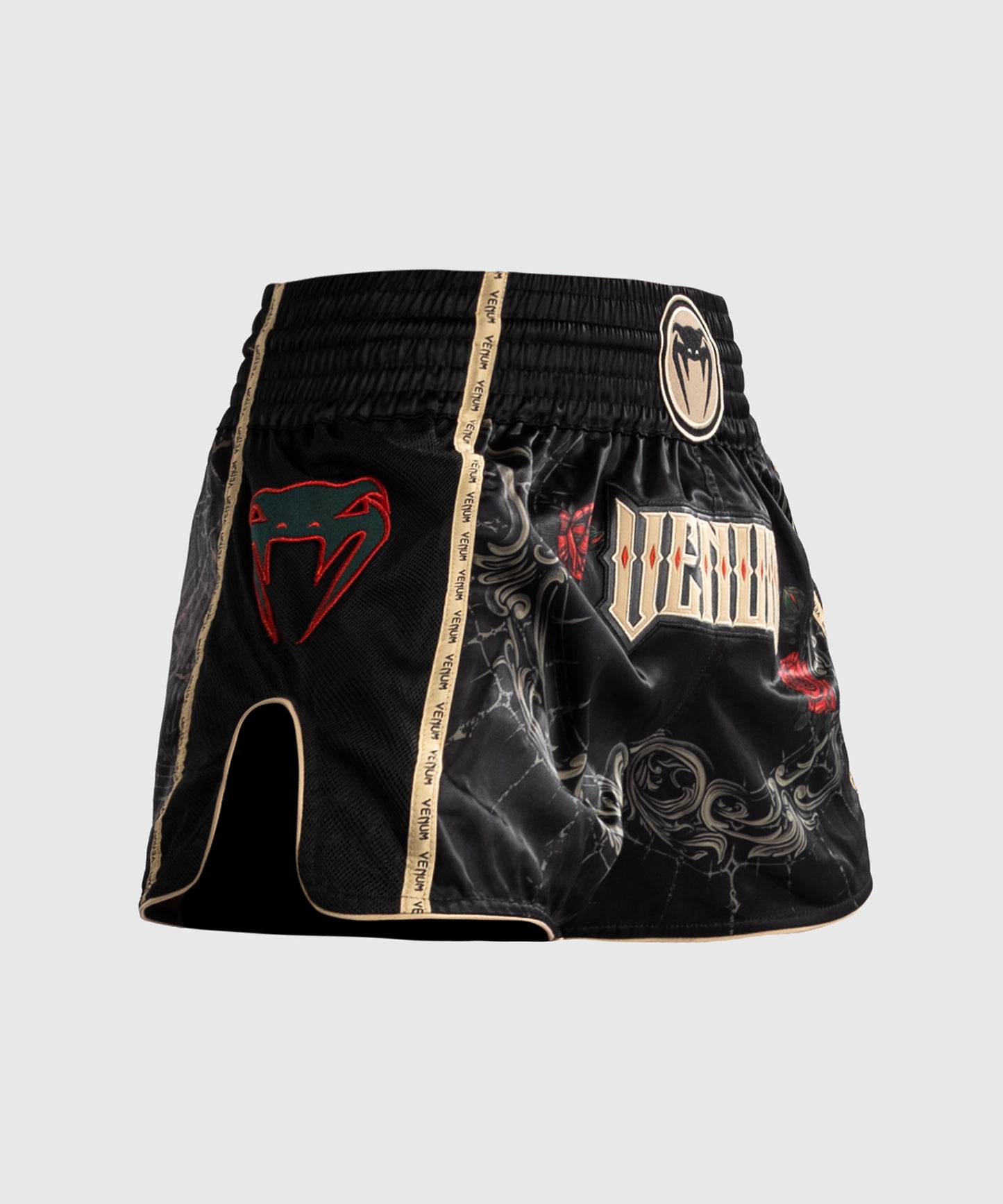 Venum Santa Muerte 5.0 Muay Thai Shorts - Tiefes Schwarz/Gold