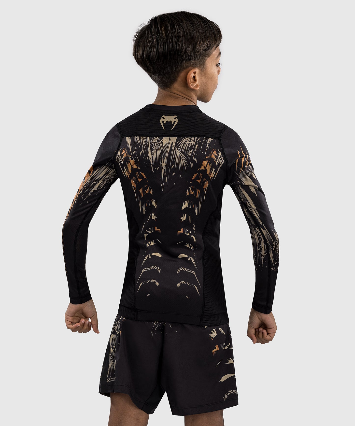 Venum Tiger Kinder Langarm Rashguard - Schwarz/Neon Orange