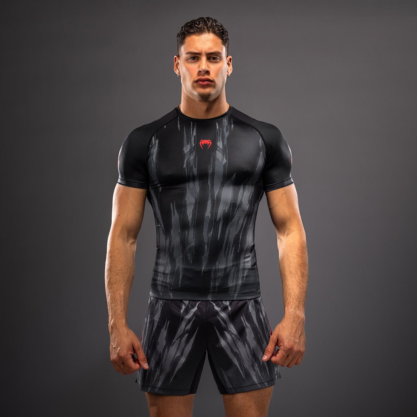 Venum Demon Kurzarm Rashguard - Schwarz/Grau