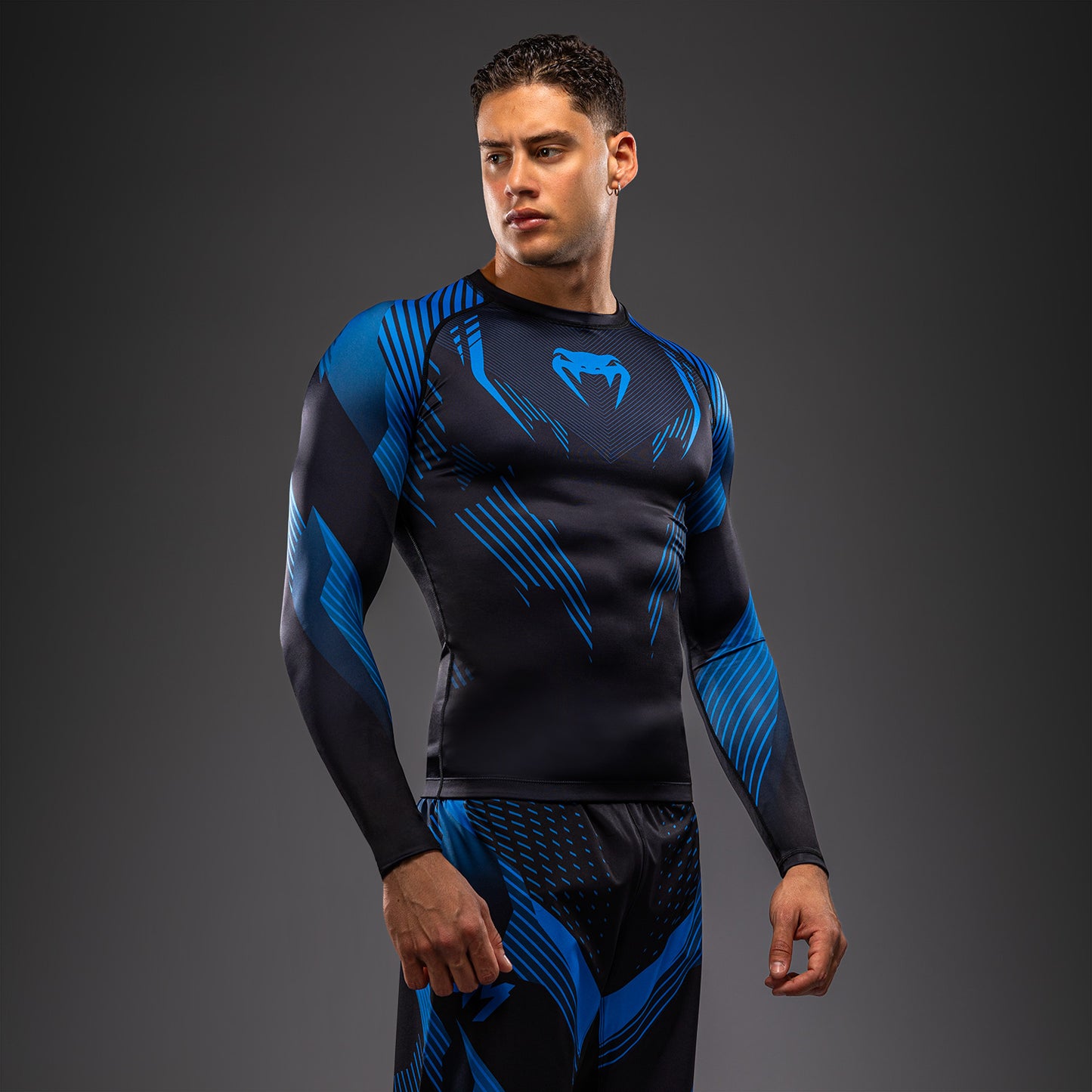 Venum No-Gi 6.0 Langarm Rashguard - Schwarz/Blau