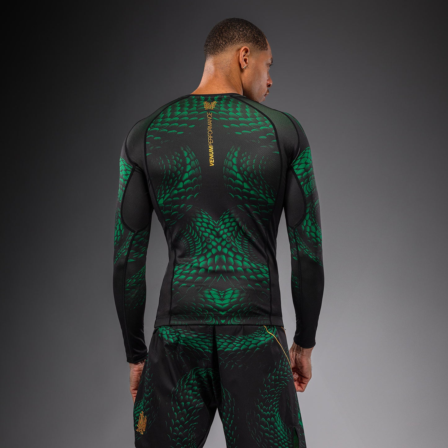 Venum Matupa Langarm Rashguard - Schwarz/Grün/Gold