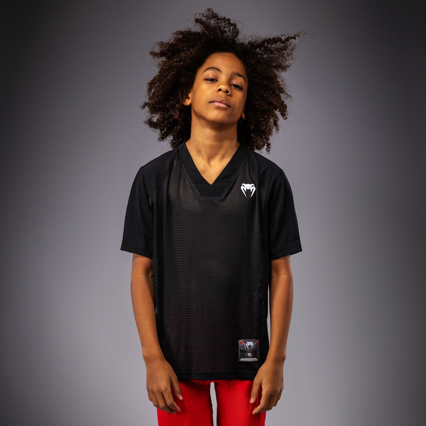 Venum Elite Fußball Kurzarmtrikot für Kinder - Schwarz