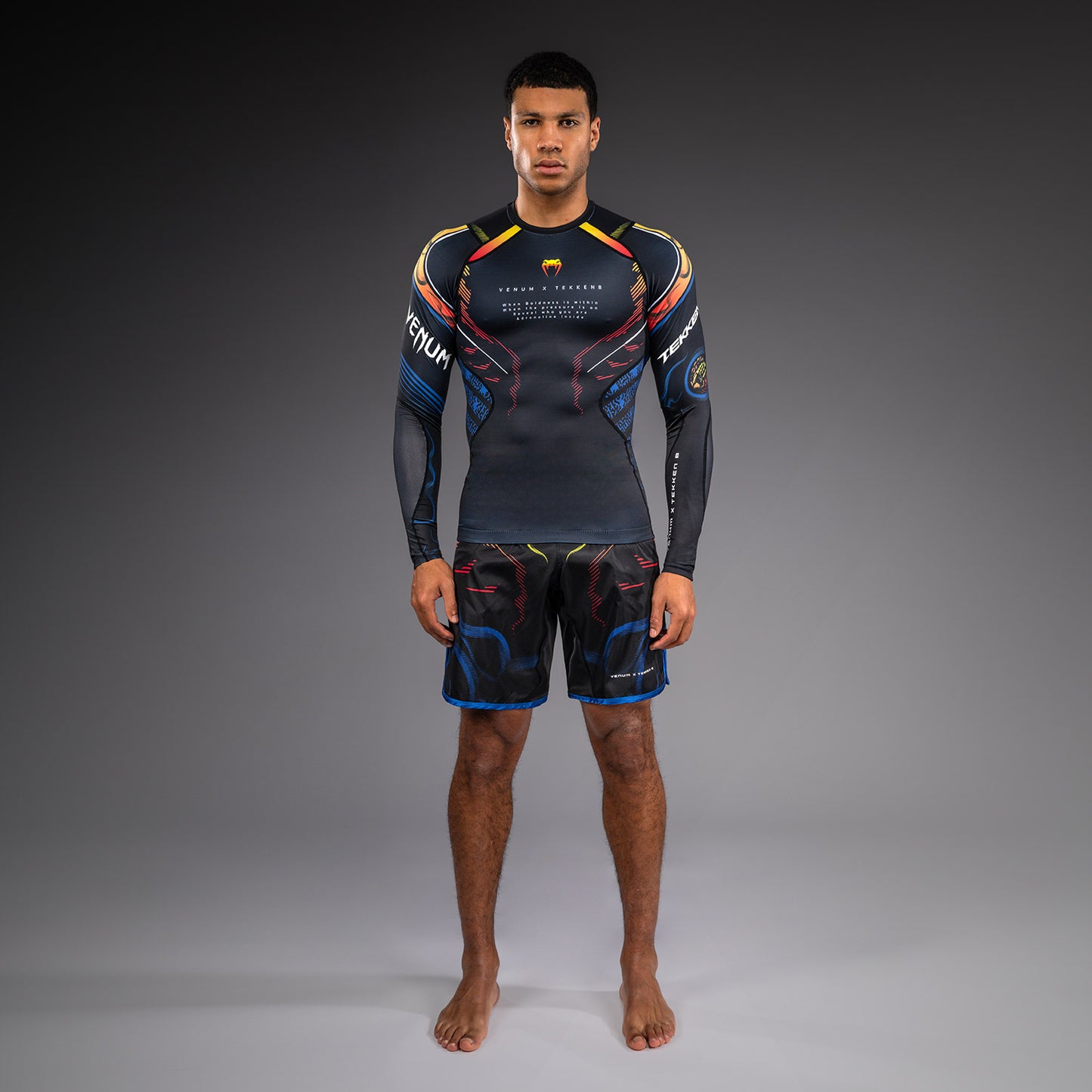 Venum x TEKKEN 8 Langarm Rashguard - Schwarz/Orange
