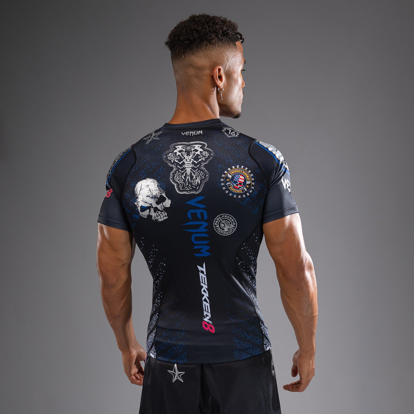 Venum x TEKKEN 8 - Paul Phoenix Rashguard - Schwarz/Blau