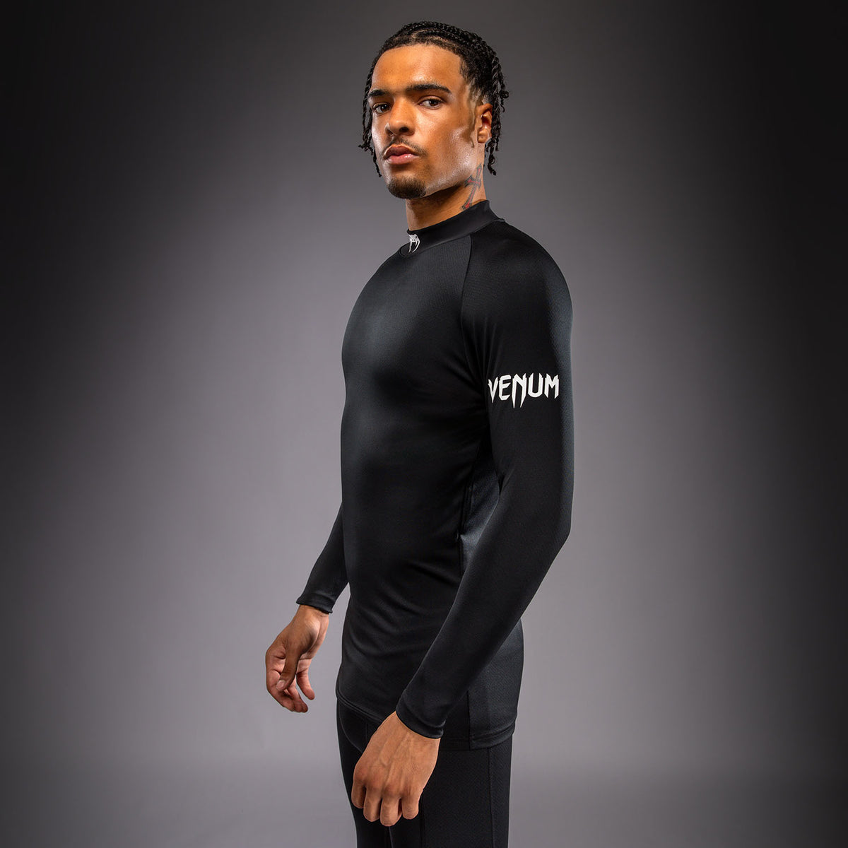 Venum MX Basics Langarmshirt - Schwarz/Weiß