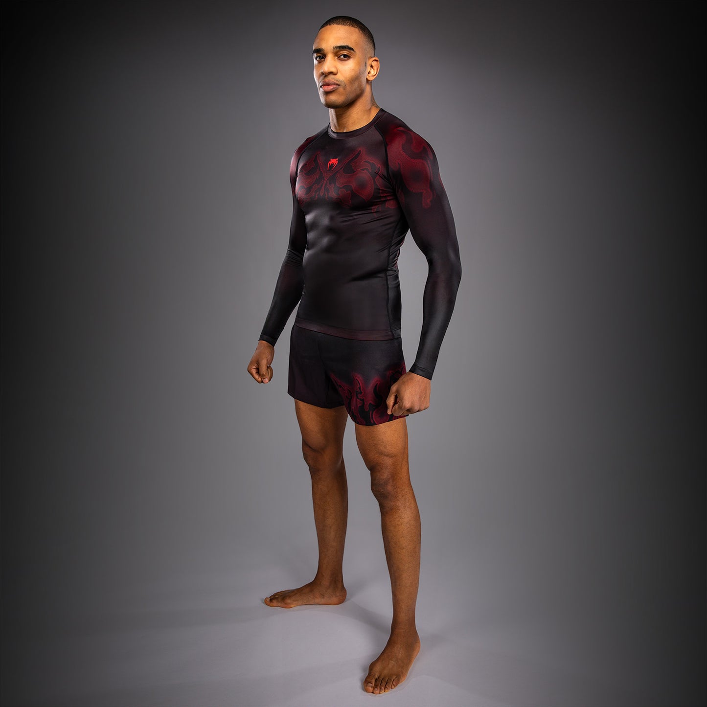 Venum Spectre Langarm Rashguard – Schwarz/Rot