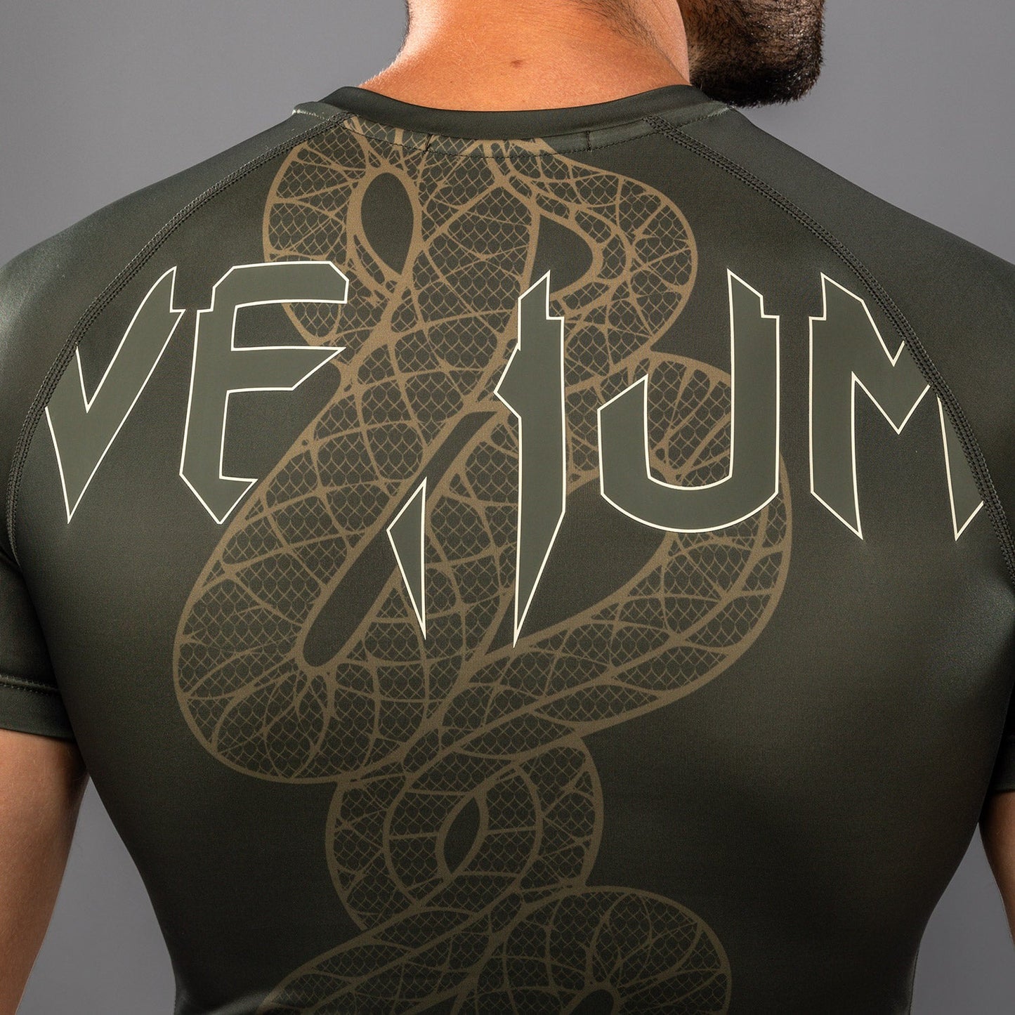Venum Serpenti Kurzarm Rashguard – Khaki/Bronze/Ivory