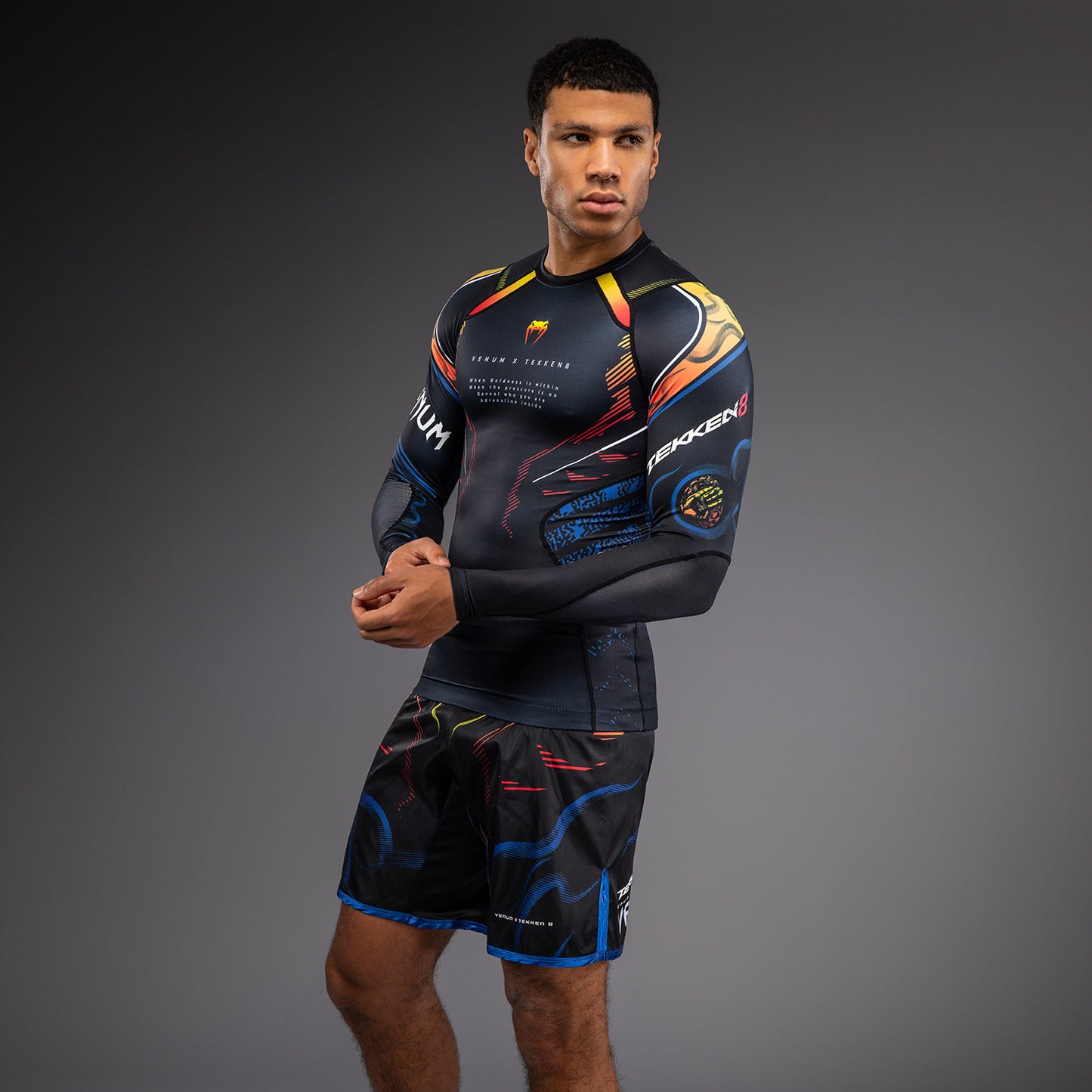 Venum x TEKKEN 8 Langarm Rashguard - Schwarz/Orange