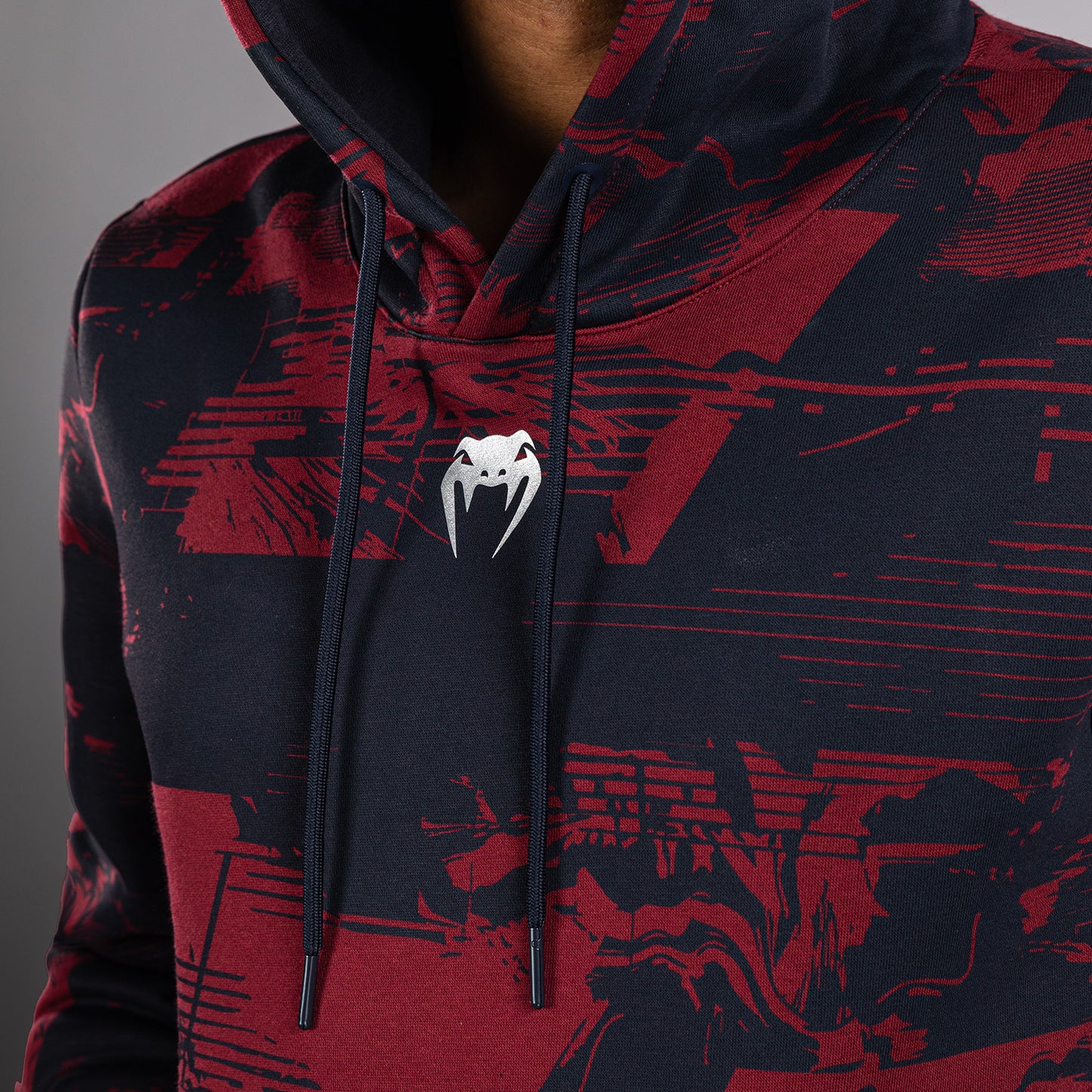 UFC Zenith by Venum Authentic Fight Week Pullover Hoodie Herren - Marineblau/Burgunderrot/Silber