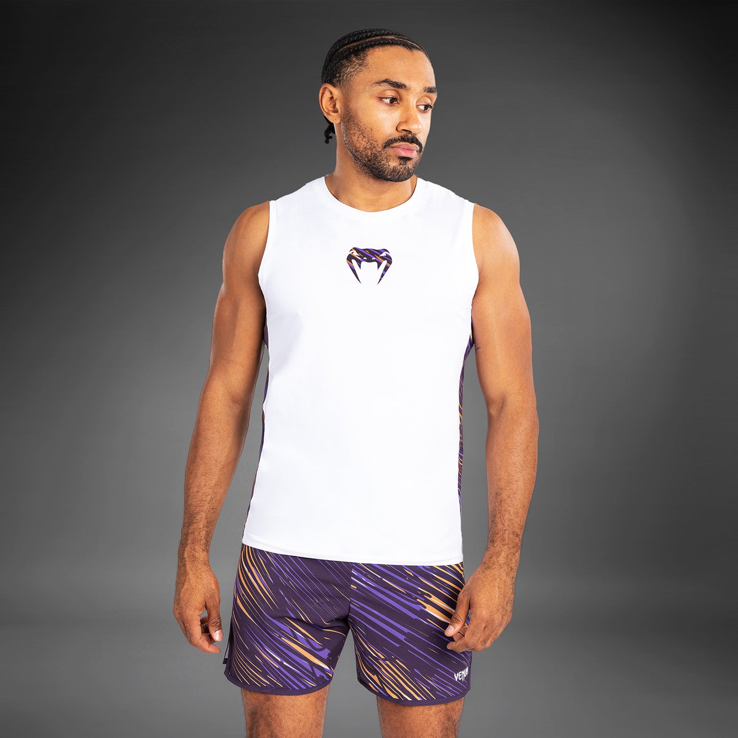 Venum Rapid Herren Tank Top - Weiß/Dunkelviolett