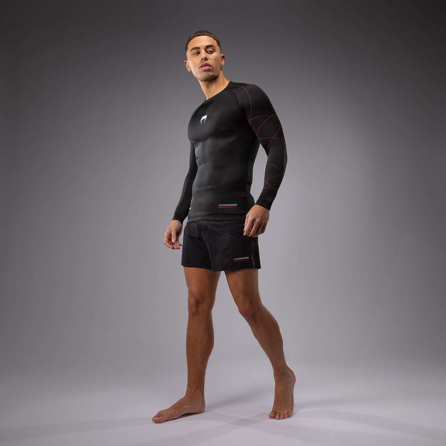 Venum Tactical XT Men's Langarm Rashguard - Schwarz/Feuerrot