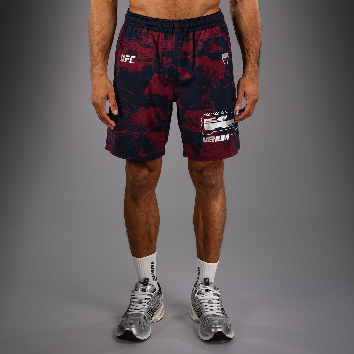 UFC Zenith by Venum Authentic Fight Week Performance Short Herren - Marineblau/Burgunderrot/Silber
